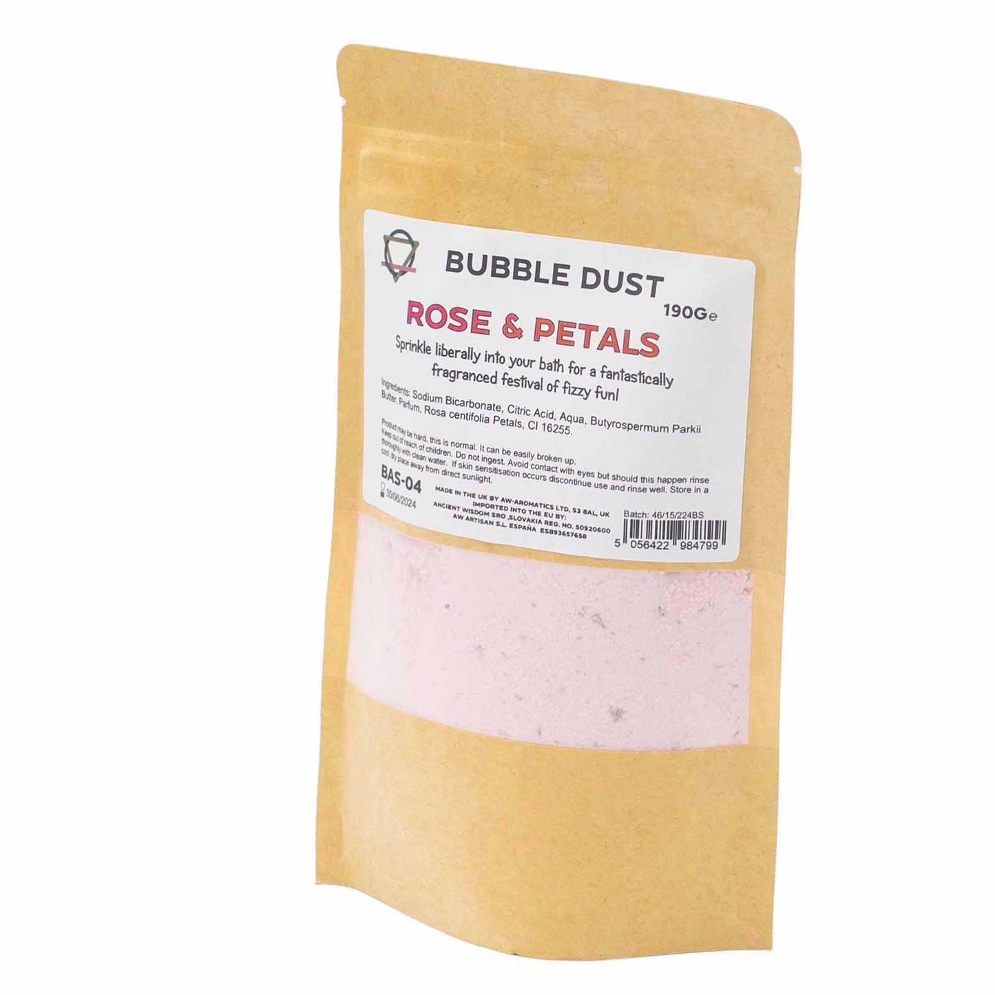 Pulbere Spumantă de Baie - Petale de Trandafir 190g