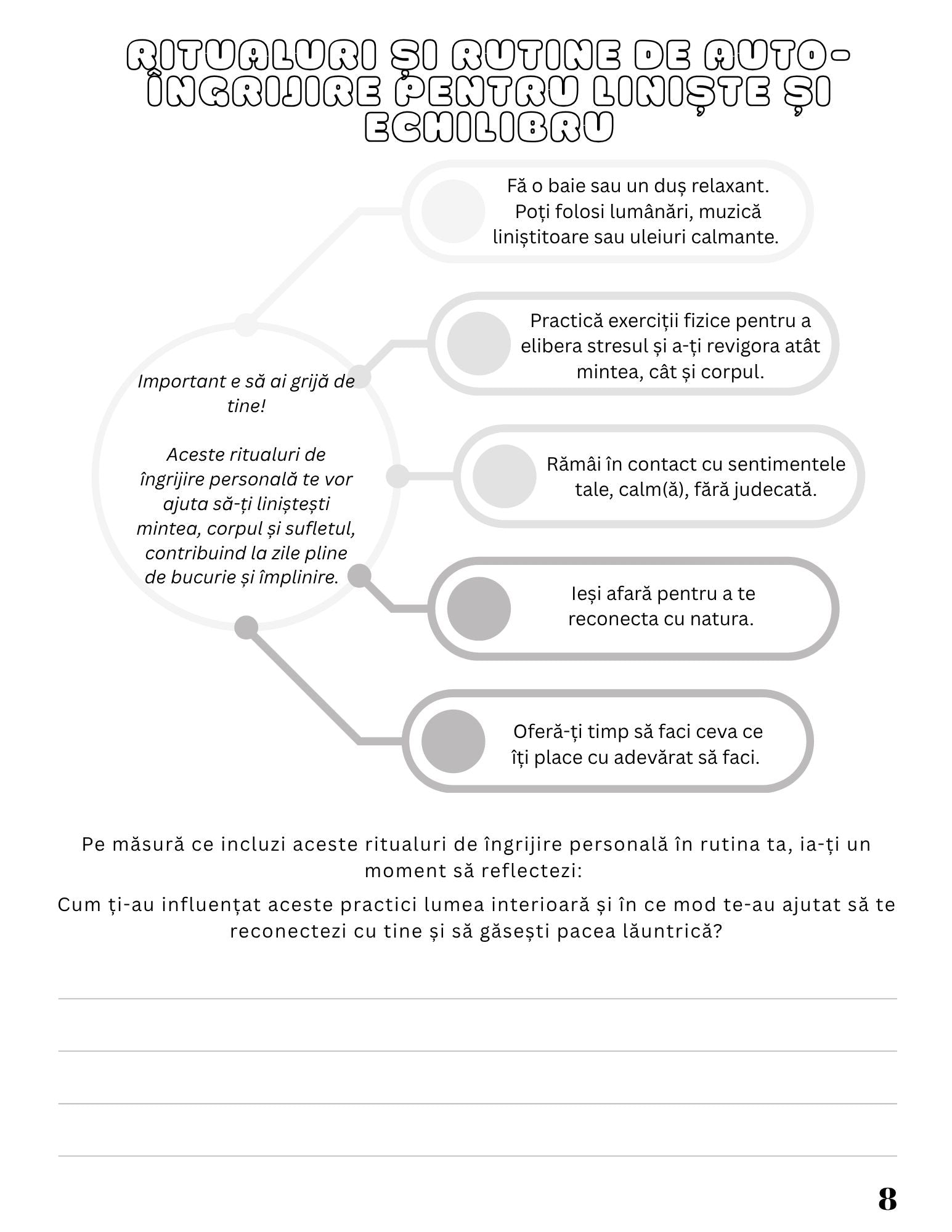 Jurnal Pentru Echilibru Si Calm Mental - Redescopera-ti Linistea Interioara / Dezvoltare Personala / Autocunoastere / Echilibru Interior / Recunostinta / Mindfulness Si Motivatie