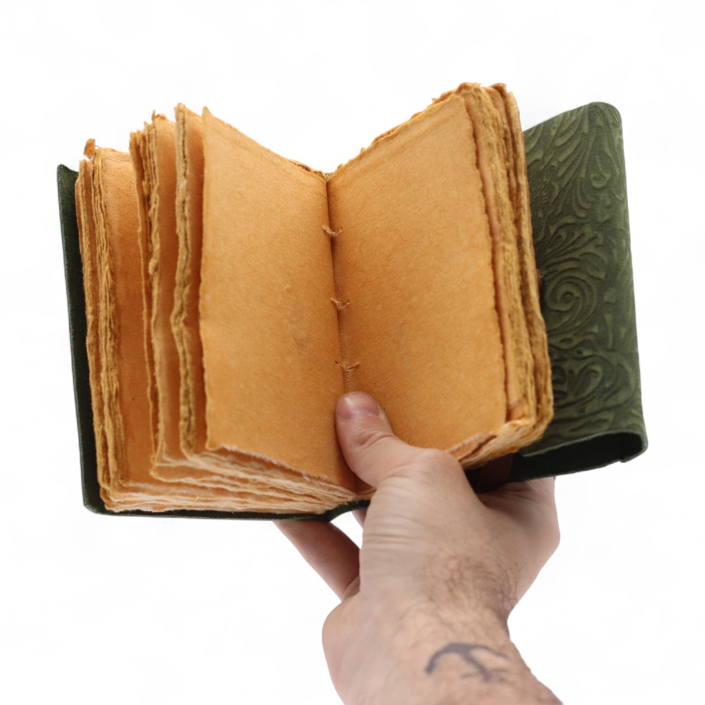 Agenda din Piele Vintage de 200 Pagini (13x10 cm) - Verde / Carnet Creativ pentru Notite, Inspiratie si Reflectie / Jurnal pentru Creativitate si Idei