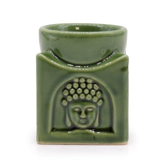 Arzator Buddha Verde Kaki pentru Uleiuri Parfumate