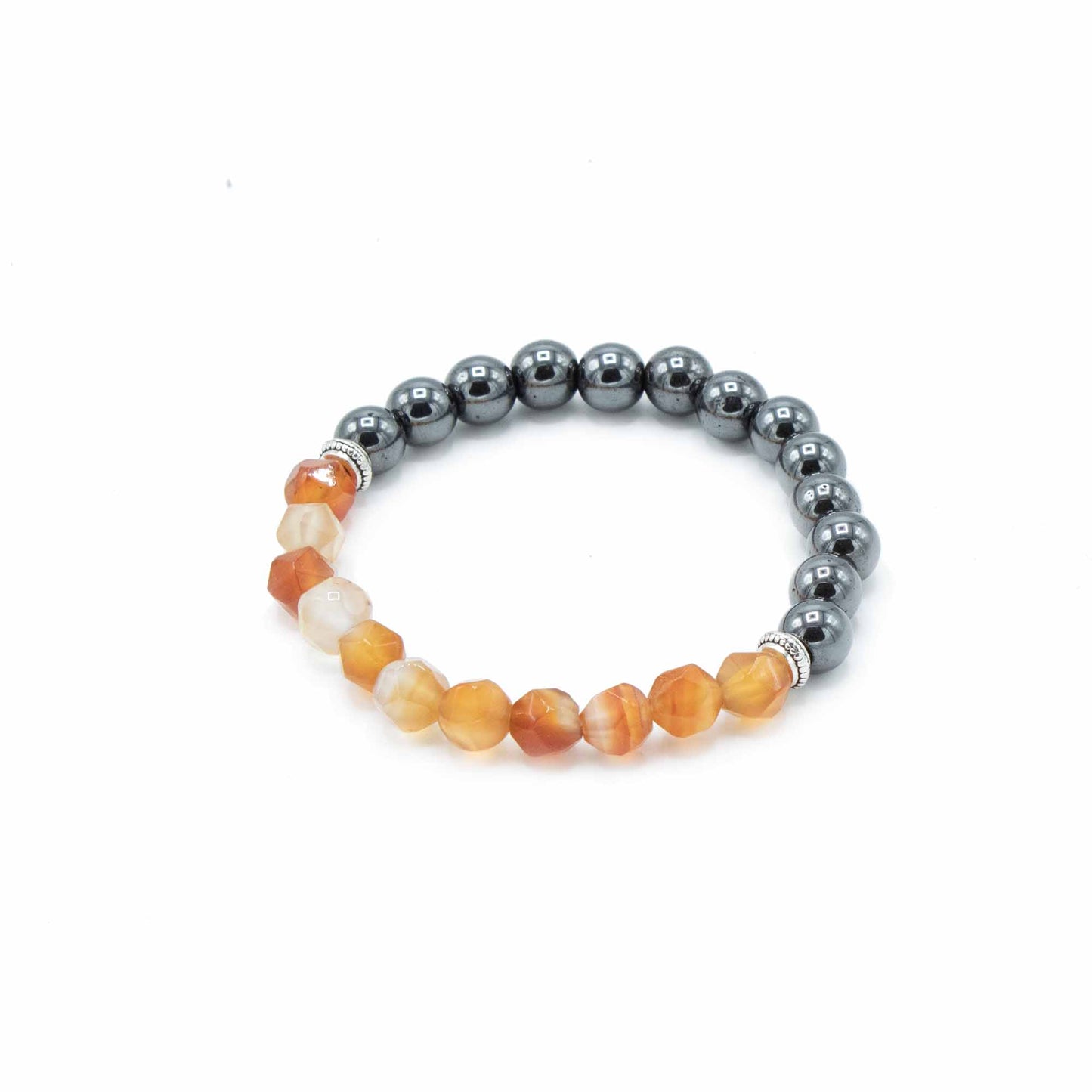 Bratara cu Pietre Pretioase Fatetate - Carnelian Magnetic