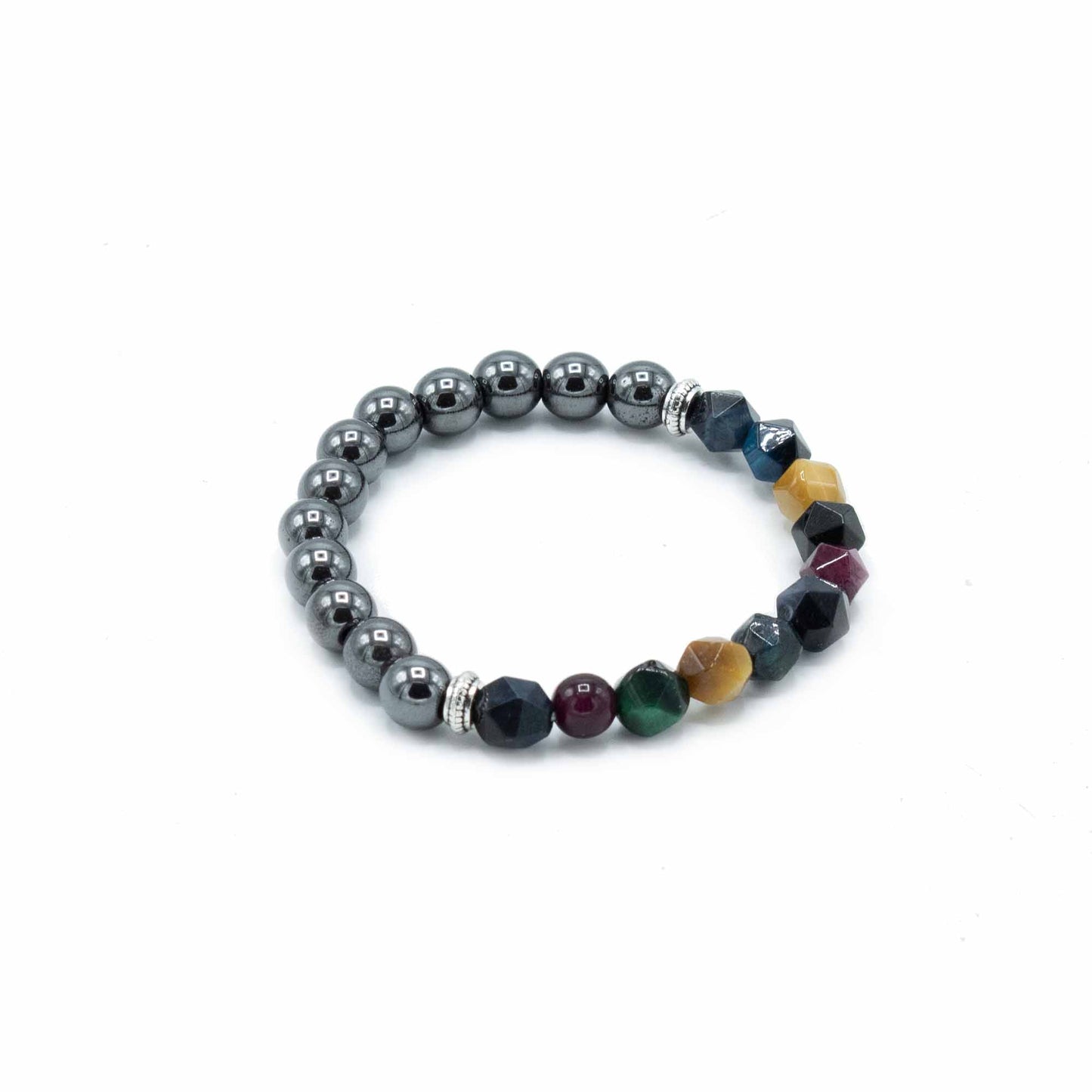 Bratara cu Pietre Pretioase Fatetate - Colorata Magnetic
