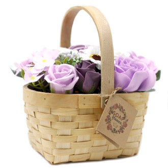 Buchet Mare de Flori Mov in Cos de Rachita
