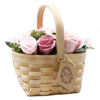 Buchet Mare de Flori Roz in Cos de Rachita
