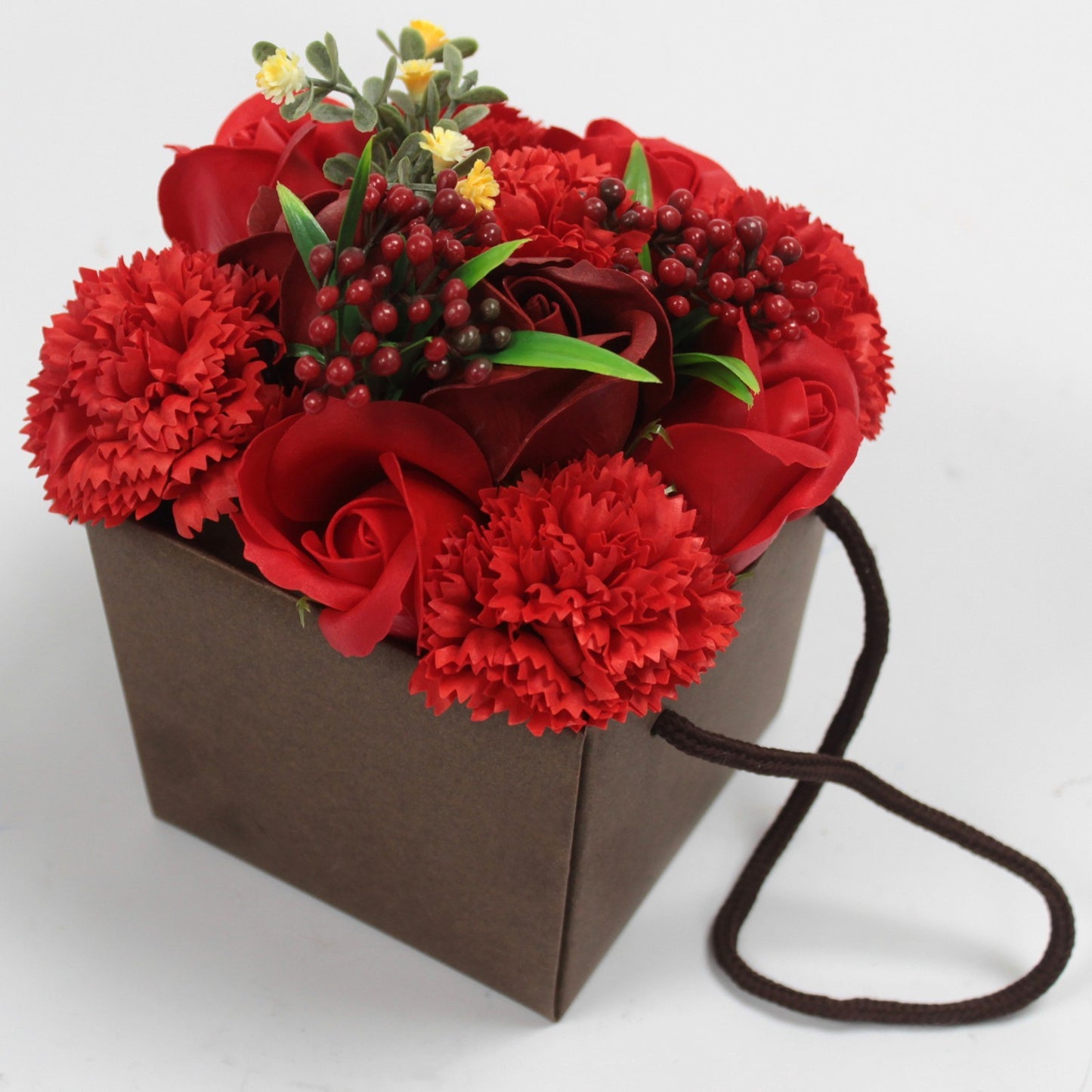 Buchet de Flori de Sapun - Trandafir Rosu si Garoafa