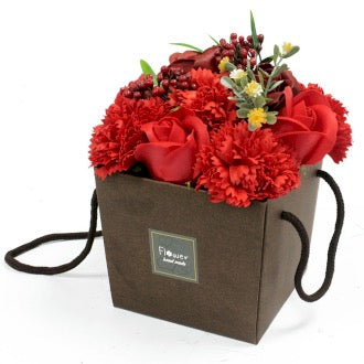Buchet de Flori de Sapun - Trandafir Rosu si Garoafa
