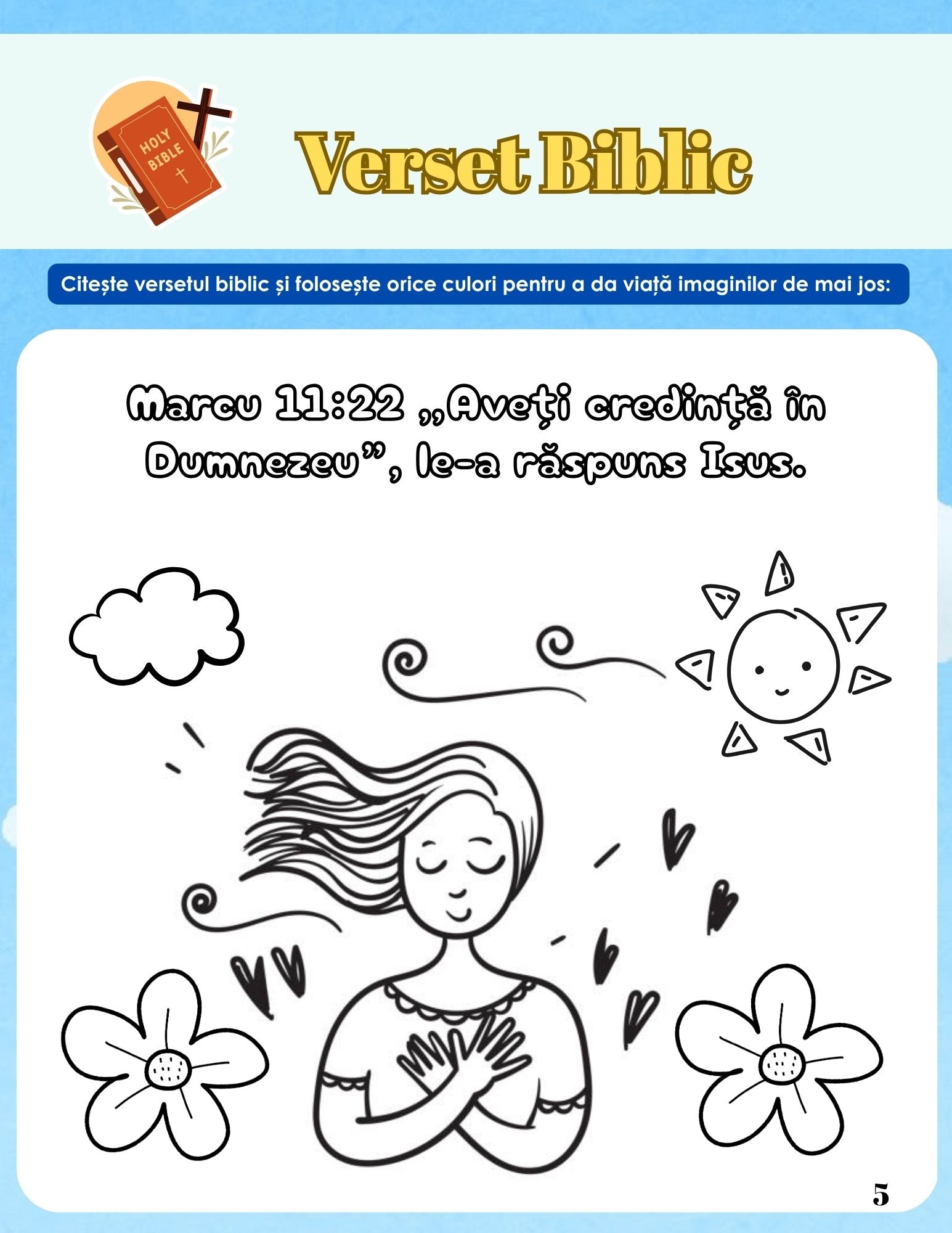 Caiet De Lucru Cu Activitati Pentru Micii Credinciosi / Pentru Copii / Joc Creativ si Educatie / Invatare Interactiva Si Distractiva / Jocuri Educative Crestine