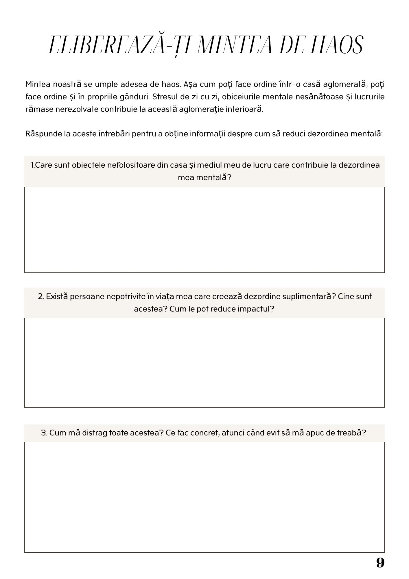 Caiet de Lucru - Puterea Unei Minti Calme - Drumul Tau Spre Claritate Mentala / Dezvoltare Personală & Mindfulness