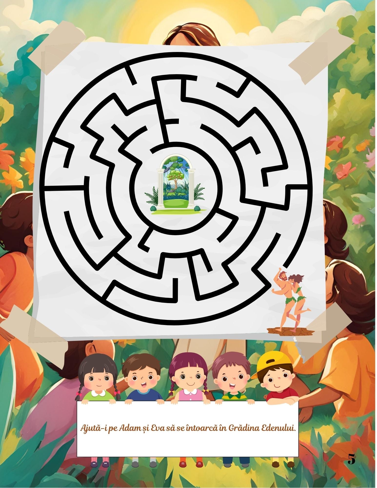 Carte Activitati Cu Eroii Bibliei - Exploreaza Credinta Prin Povesti Si Culori / Pentru Copii / Joc Creativ si Educatie / Invatare Interactiva Si Distractiva / Jocuri Educative Crestine