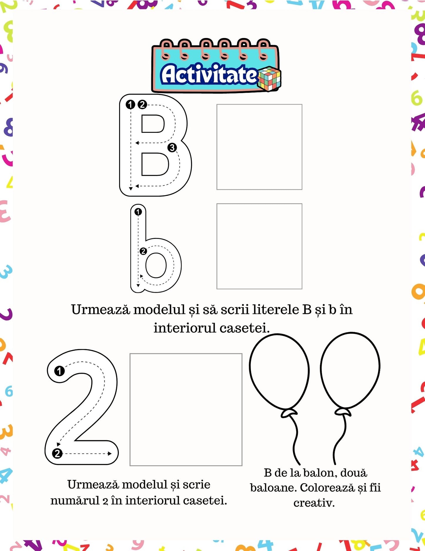Carte cu Activitati - Alfabetul Si Numerele - Activitati Educative Pentru Copii / Joc Creativ si Educatie / Invatare Interactiva si Distractiva