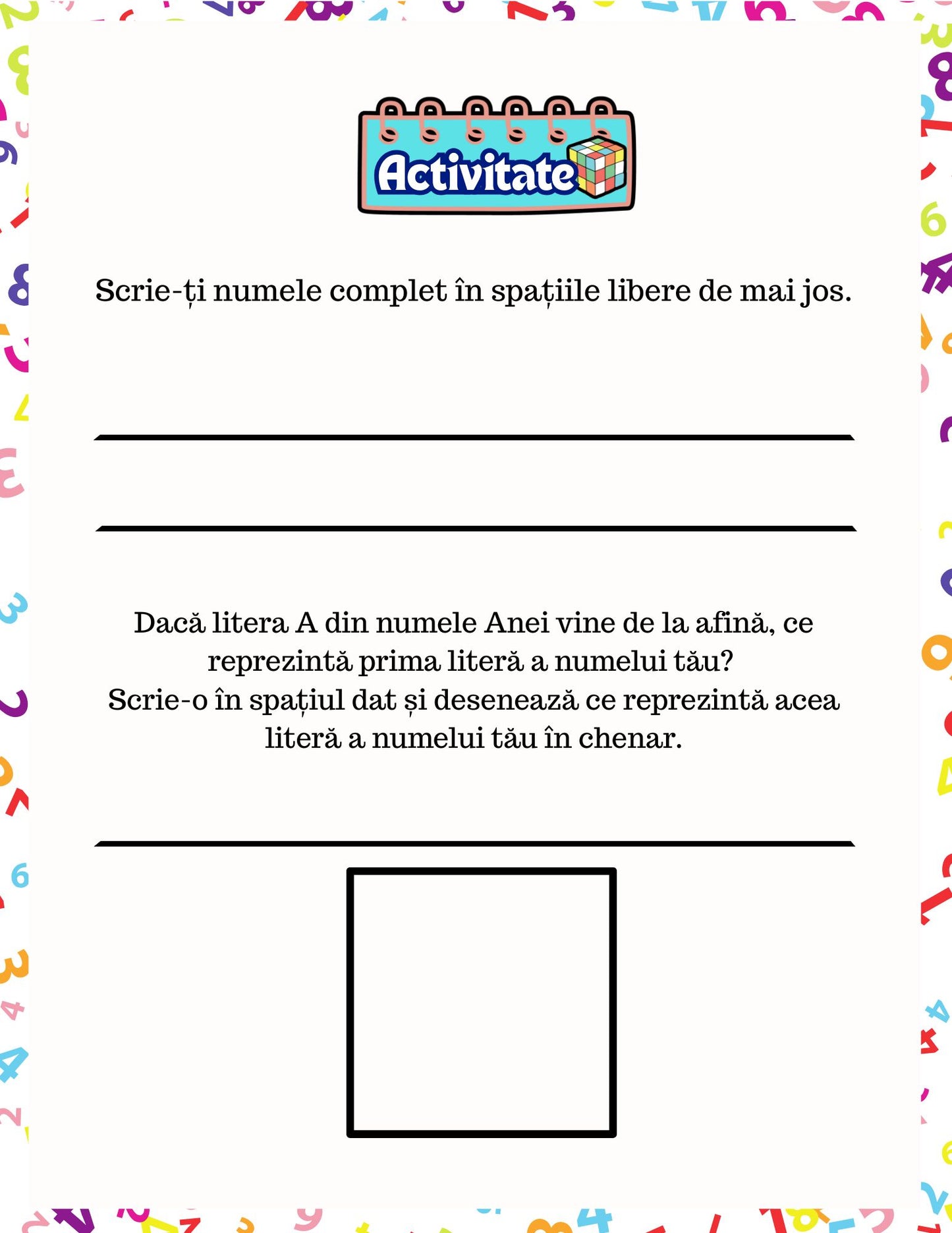 Carte cu Activitati - Alfabetul Si Numerele - Activitati Educative Pentru Copii / Joc Creativ si Educatie / Invatare Interactiva si Distractiva
