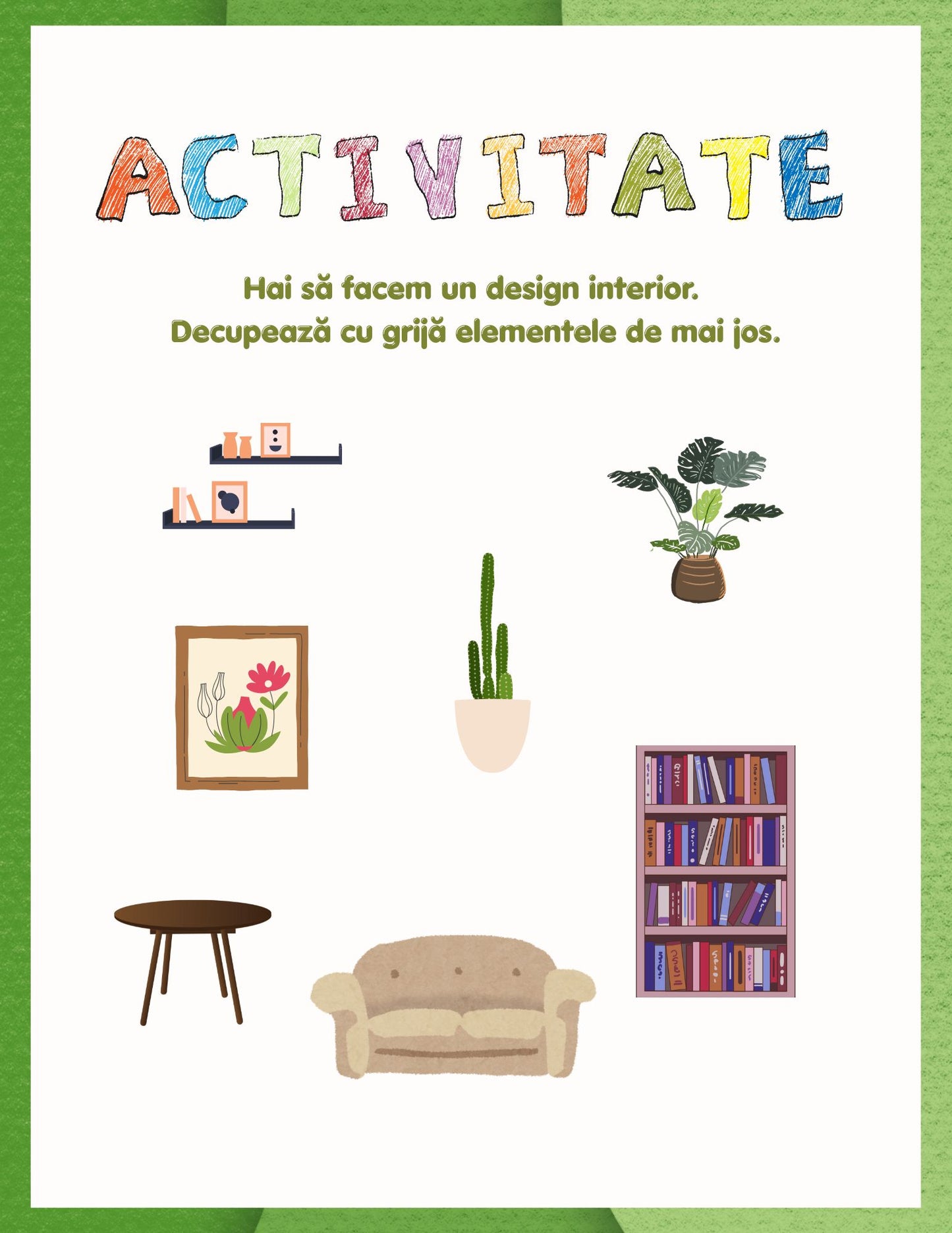 Carte cu Activitati - Decupam , Coloram si Ne Jucam - Activitati Educative Pentru Copii / Joc Creativ si Educatie / Invatare Interactiva si Distractiva