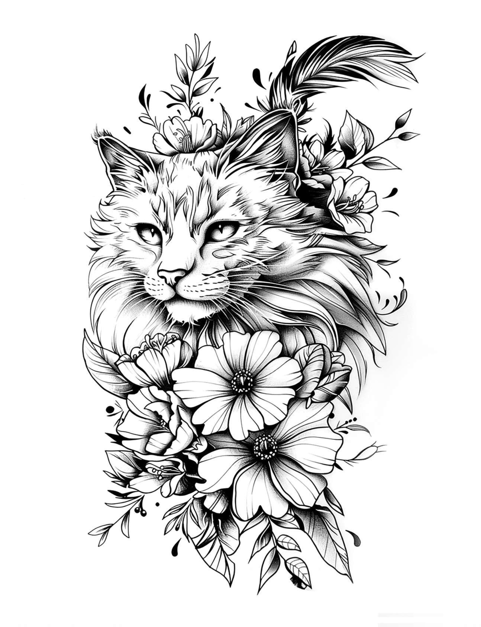 Carte de Colorat Animale si Flori – O Carte de Colorat Relaxanta Pentru Adulti si Copii / Carte Digitala / Ebook