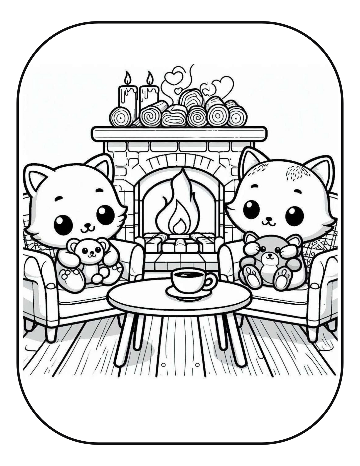 Carte de Colorat Cozy Moments - Fyzzy Hyggy - Familie Fericita Vol 2 : Pentru Adulti si Copii
