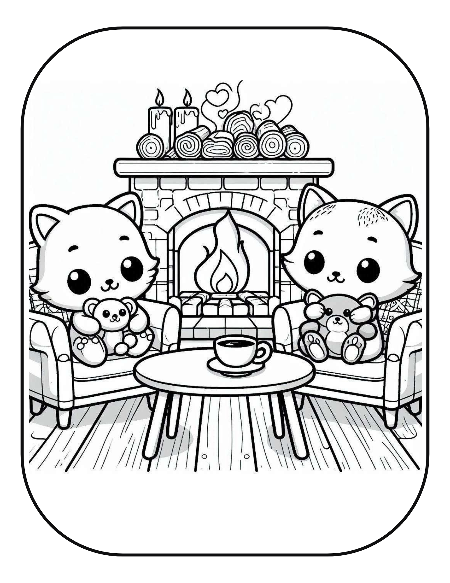 Carte de Colorat Cozy Moments - Fyzzy Hyggy - Familie Fericita Vol 2 :  Pentru Adulti si Copii
