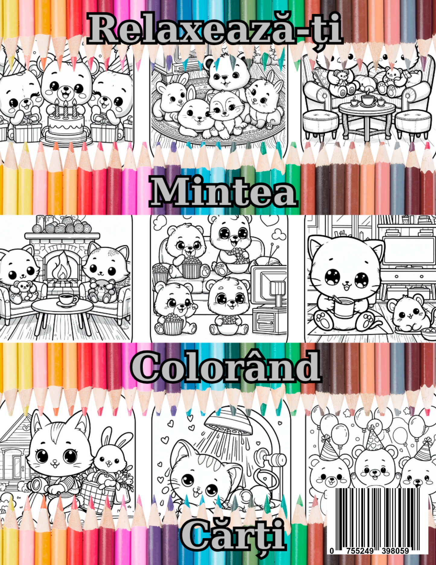 Carte de Colorat Cozy Moments - Fyzzy Hyggy - Familie Fericita Vol 2 : Pentru Adulti si Copii