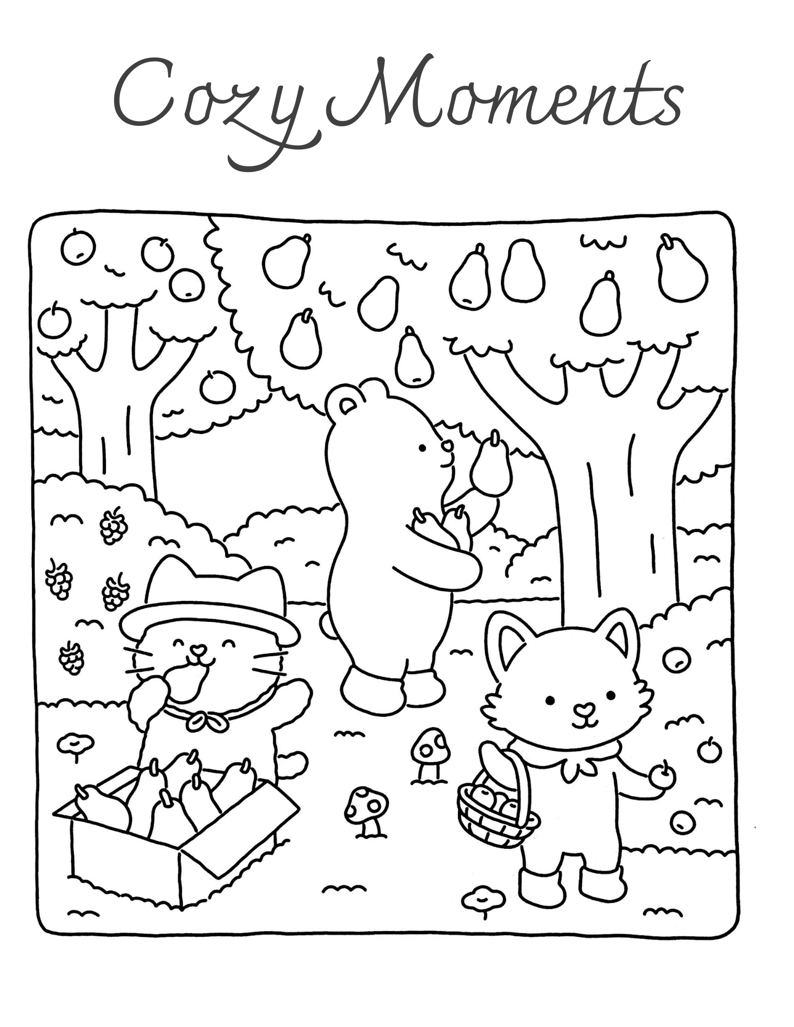 Carte de Colorat Cozy Moments - Prietenie Adevarata -  Armonie si Echilibru Pentru Adulti si Copii \ Carte Digitala \ Ebook
