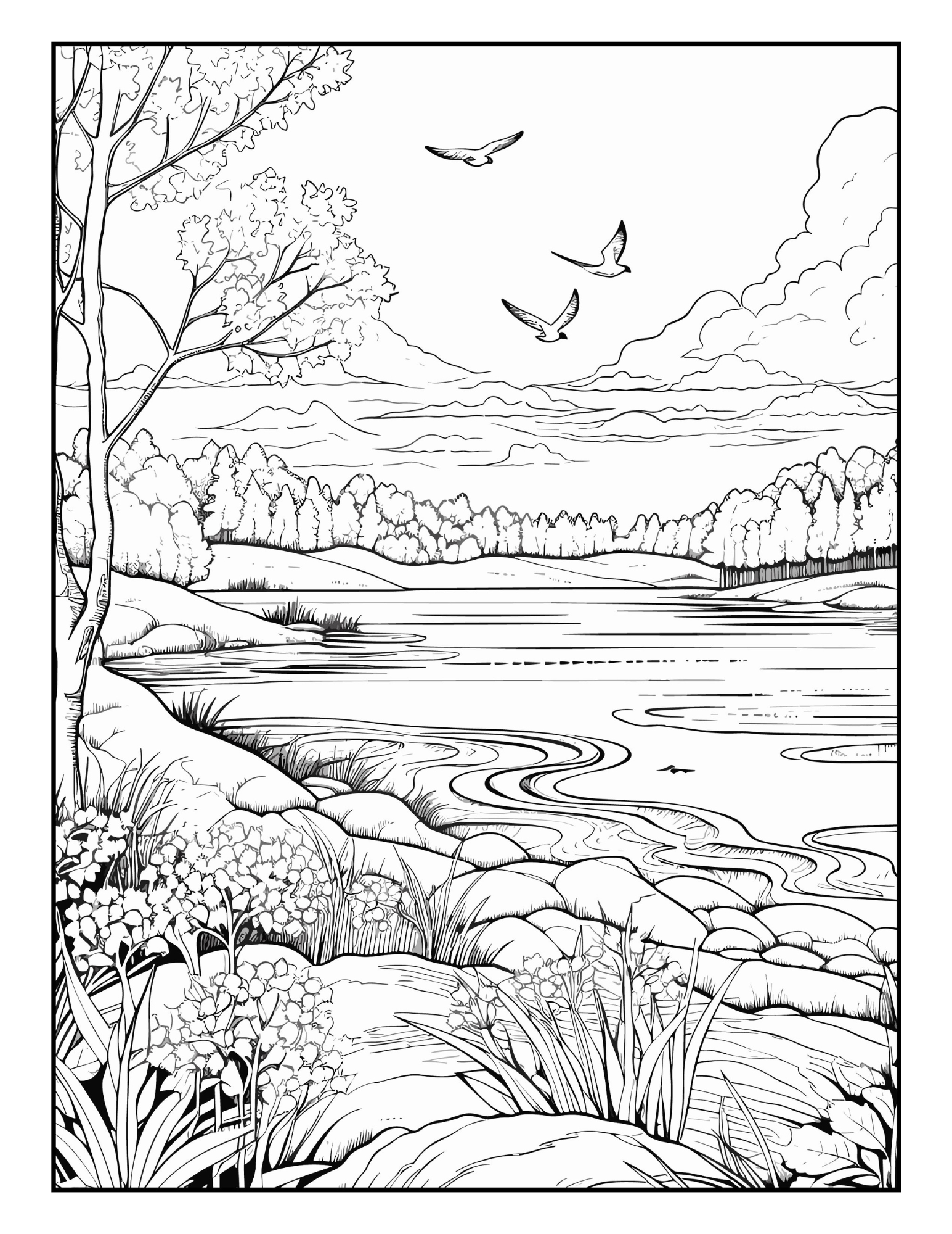 Carte de Colorat Natura - Evadarea Ta Din Cotidian Pentru Adulti si Copii / Carte Digitala / Ebook