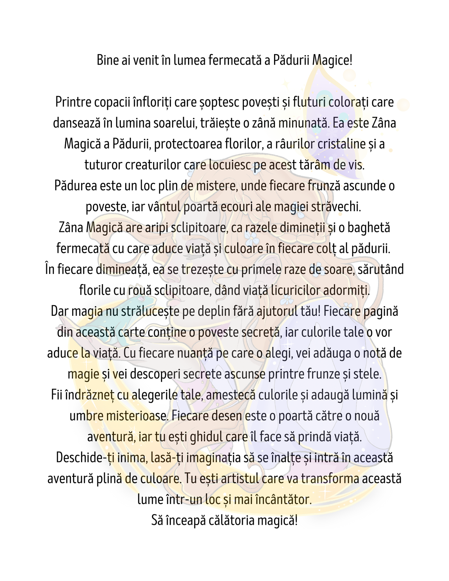Carte de Colorat Zana Padurii - Carte De Colorat Cu Zane Magice Pentru Adulti si Copii / Carte Digitala / Eboo