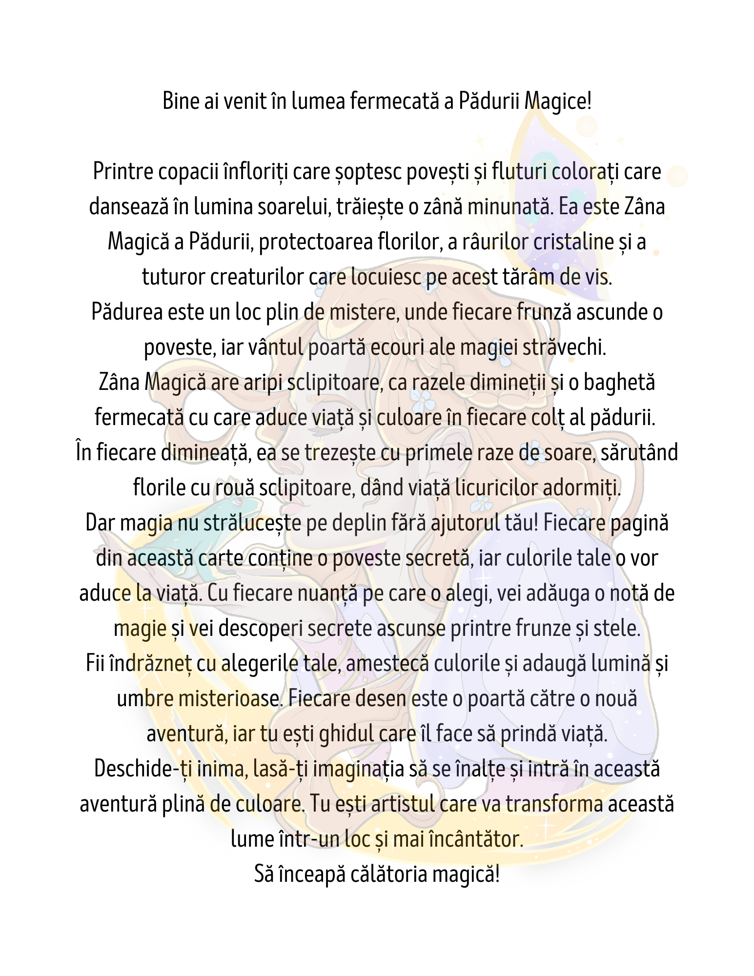 Carte de Colorat Zana Padurii - Carte De Colorat Cu Zane Magice Pentru Adulti si Copii / Carte Digitala / Eboo
