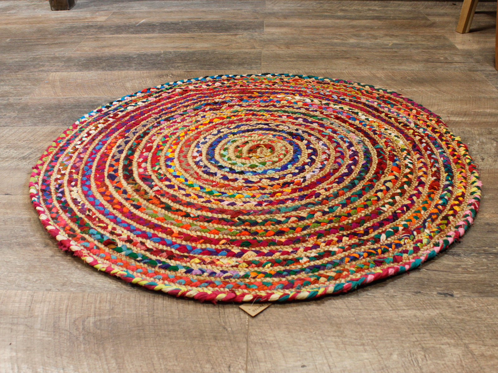 Covor Rotund din Iuta si Bumbac - 90 cm