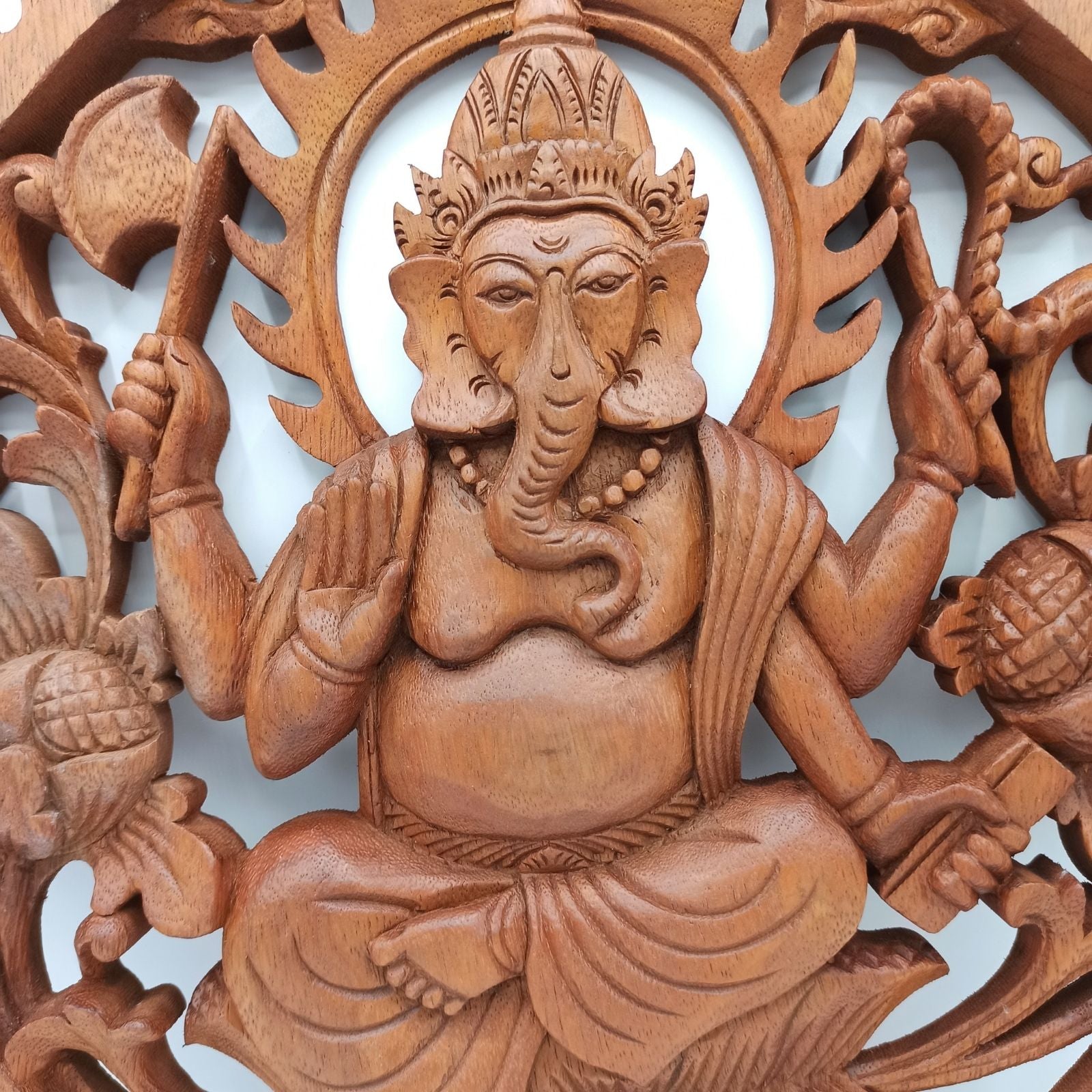 Decoratiune din Lemn - Zeu Ganesh