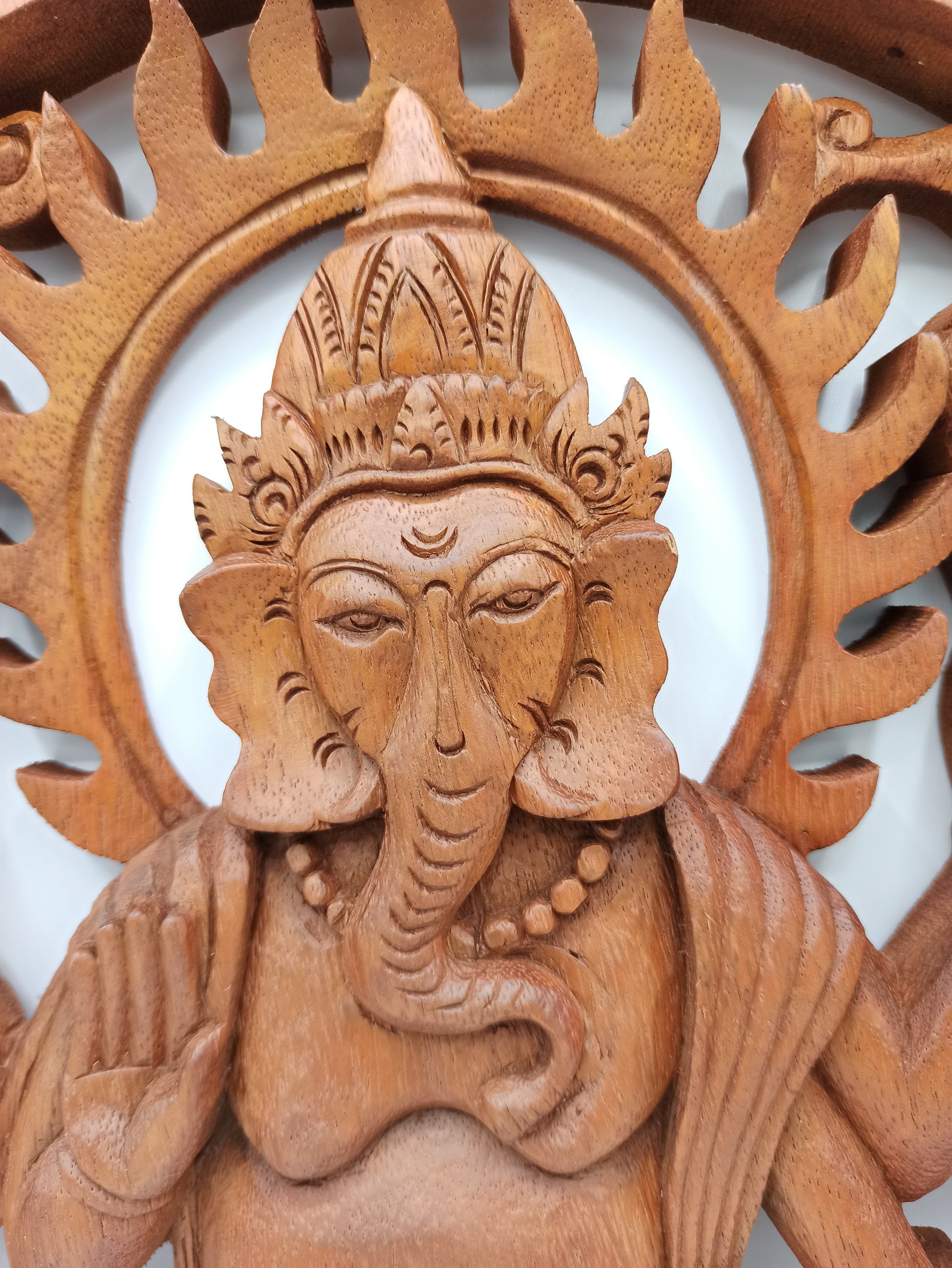 Decoratiune din Lemn - Zeu Ganesh