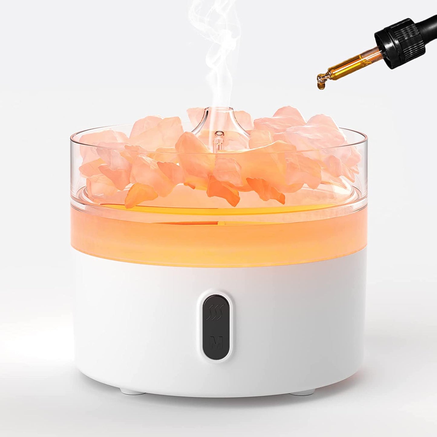 Difuzor de Aroma pentru Sare de Himalaya - Lumina de Noapte - USB-C - Efect de Flacara