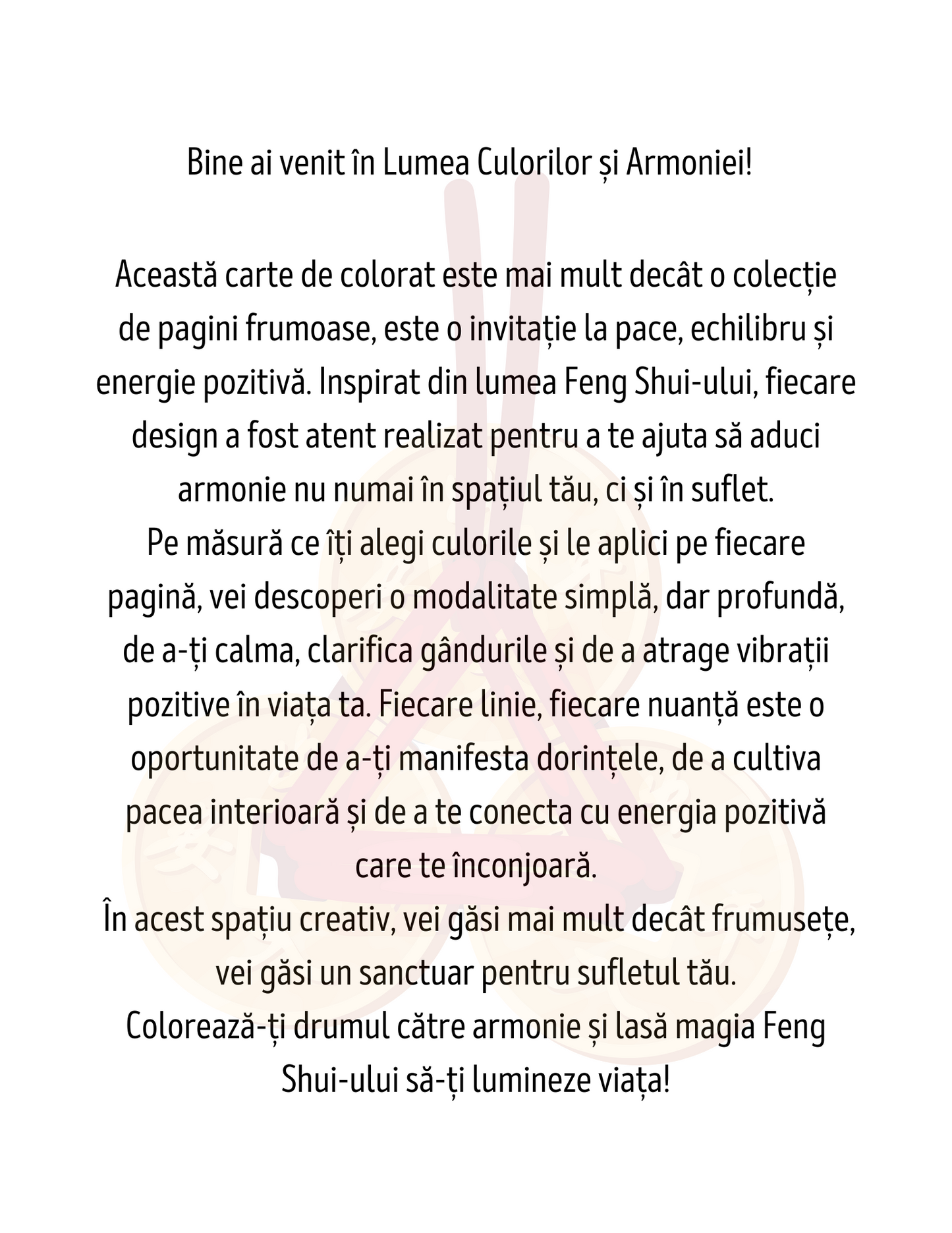 Feng Shui - Activeaza Energia Pozitiva Prin Culori Vindecatoare / O Carte de Colorat Pentru Relaxare Pace si Armonie