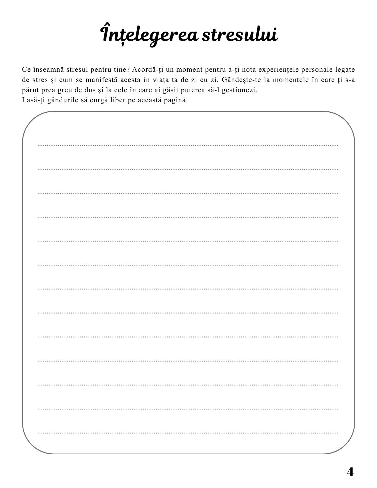 Jurnal De Gestionare A Stresului - Un Ghid Personal Pentru Reducerea Stresului / Reducerea Anxietatii / Relaxare Zilnica Si Echilibru Emotional/ Imbunatatirea Sanatatii Mintale Si Linistii Interioare