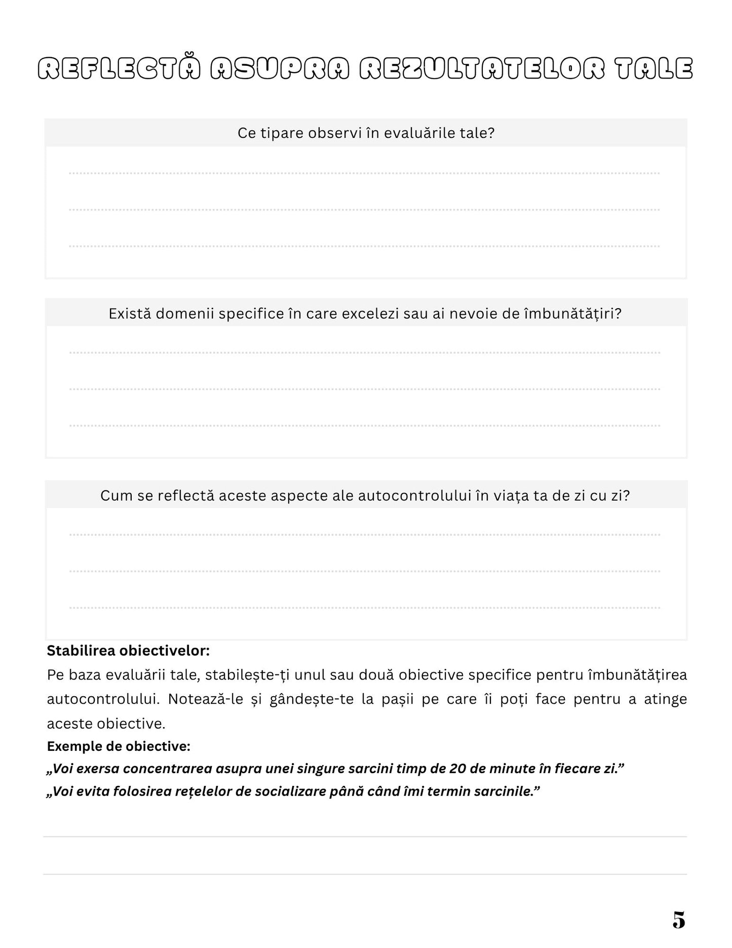 Jurnal De Reflectie Si Autocontrol - Cultiva Rabdarea, Linistea Si Increderea In Tine / Dezvoltare Personala / Autocunoastere / Echilibru Interior / Recunostinta / Mindfulness Si Motivatie