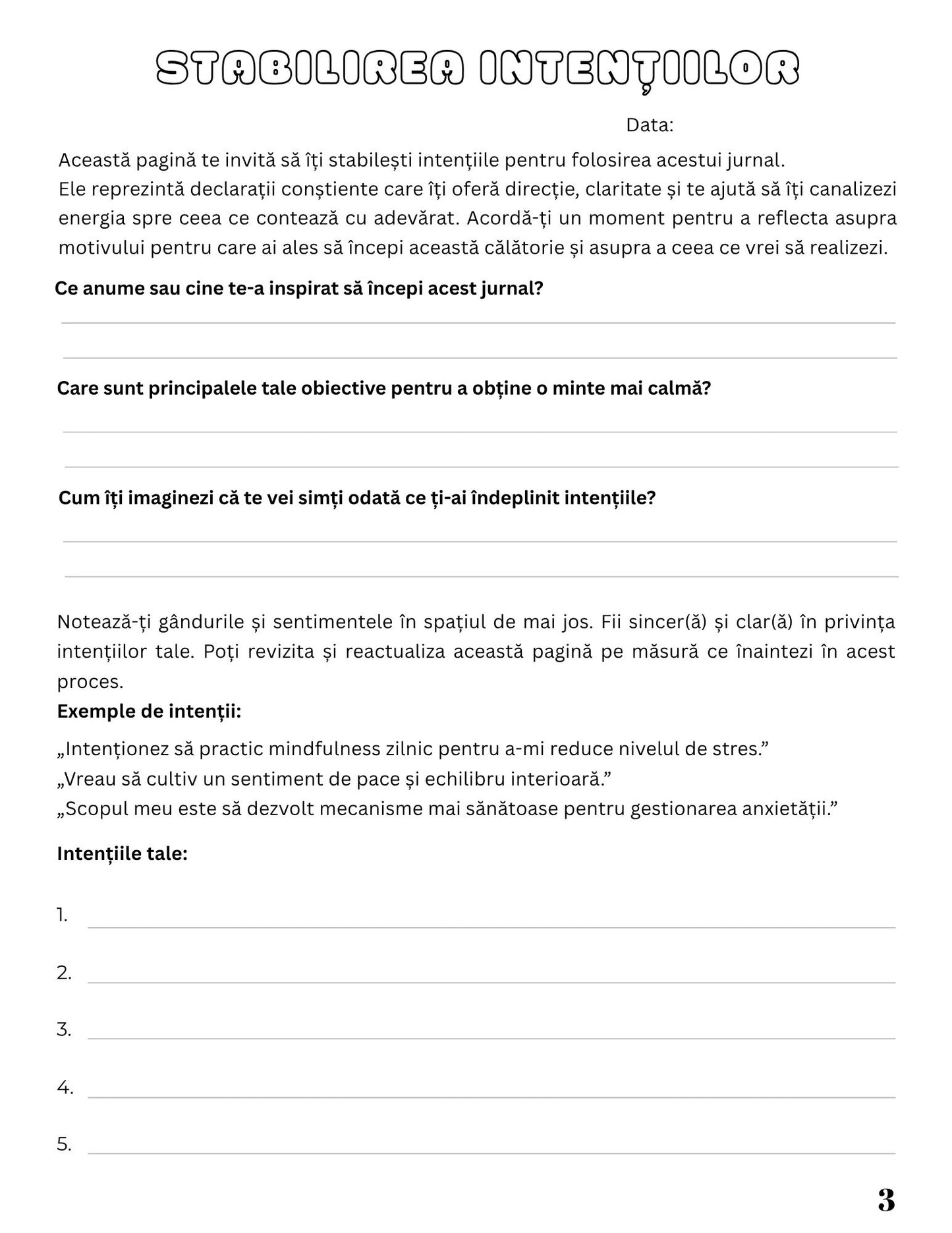 Jurnal Pentru Echilibru Si Calm Mental - Redescopera-ti Linistea Interioara / Dezvoltare Personala / Autocunoastere / Echilibru Interior / Recunostinta / Mindfulness Si Motivatie