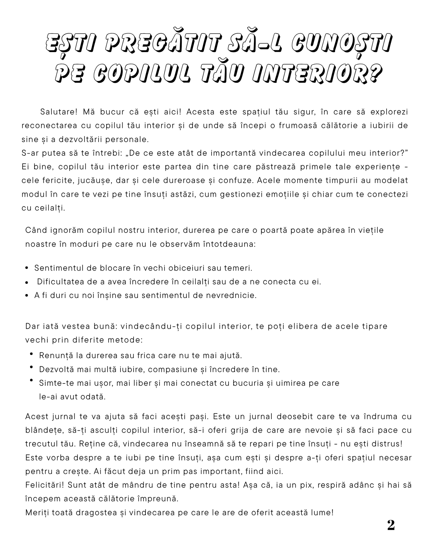 Jurnalul De Calatorie Spre Vindecarea Copilului Meu Interior / Carte De Dezvoltare Personala, Autocunoastere Si Vindecare Emotionala