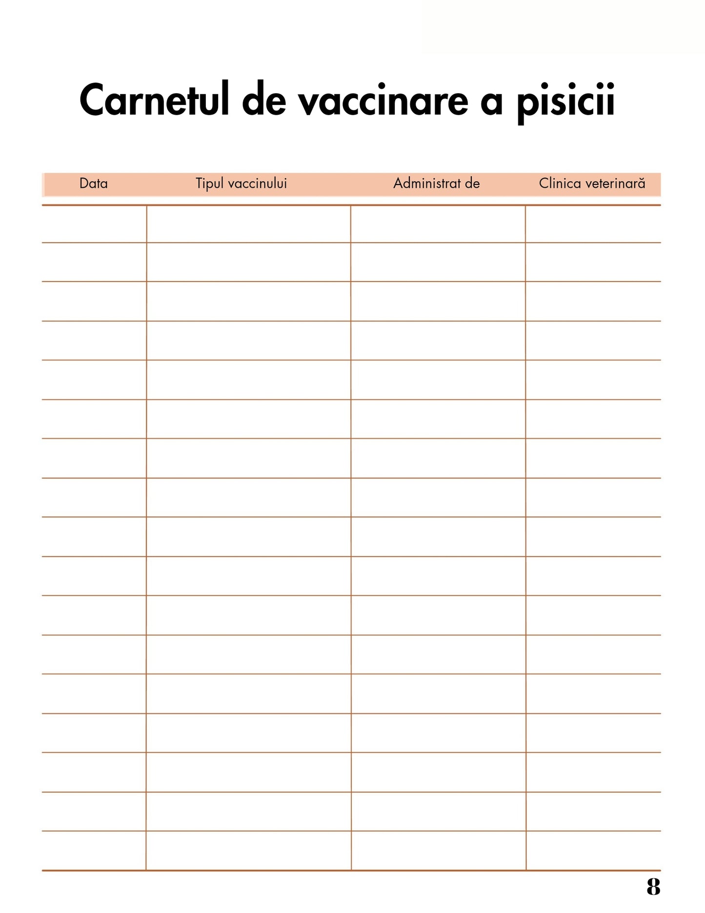 Jurnalul de Îngrijire al Pisicii Tale PDF – Organizează, Notează și Oferă-i Pisicii Tale Cea Mai Bună Viață