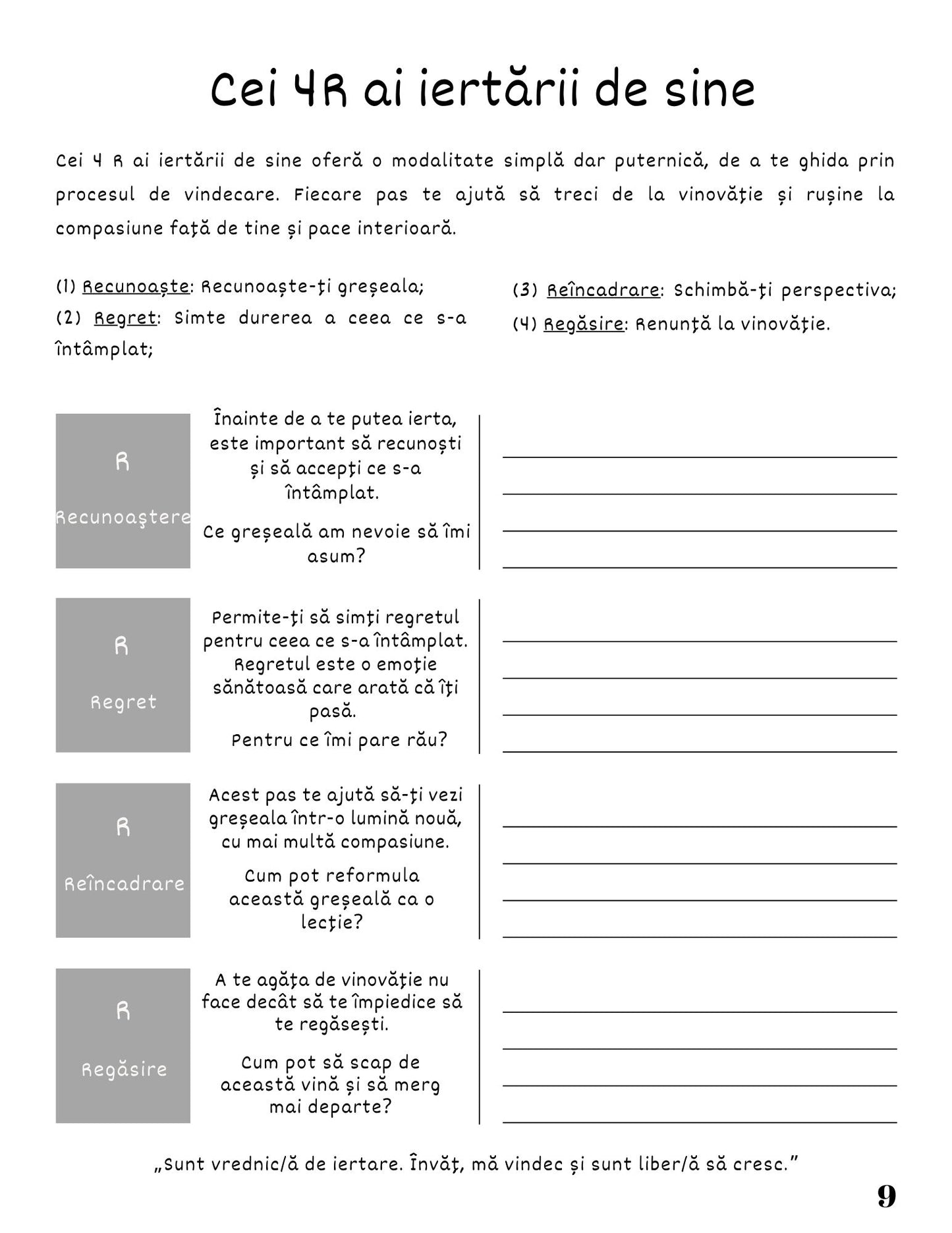 Jurnalul Eliberarii Mele - Iertarea de Sine / Ghid Practic / Autocunoastere / Personalitate / Dezvoltare Personala / Reflectie / Echilibru Emotional