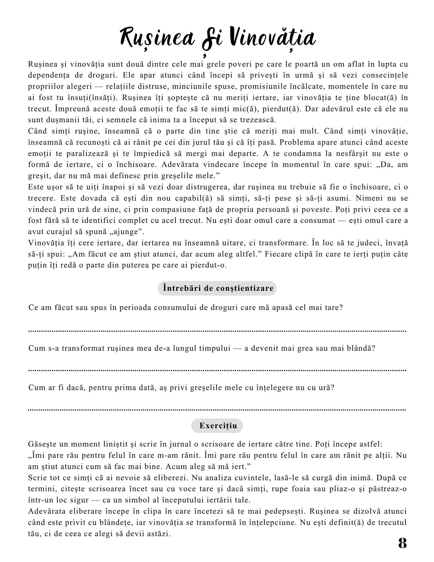 Jurnalul Eliberarii Mele - O Calatorie Pas Cu Pas Pentru Vindecarea Dependentei De Droguri - Calatoria Spre Claritate / Program de Autovindecare / Transformare Personala / Regasirea Sinelui