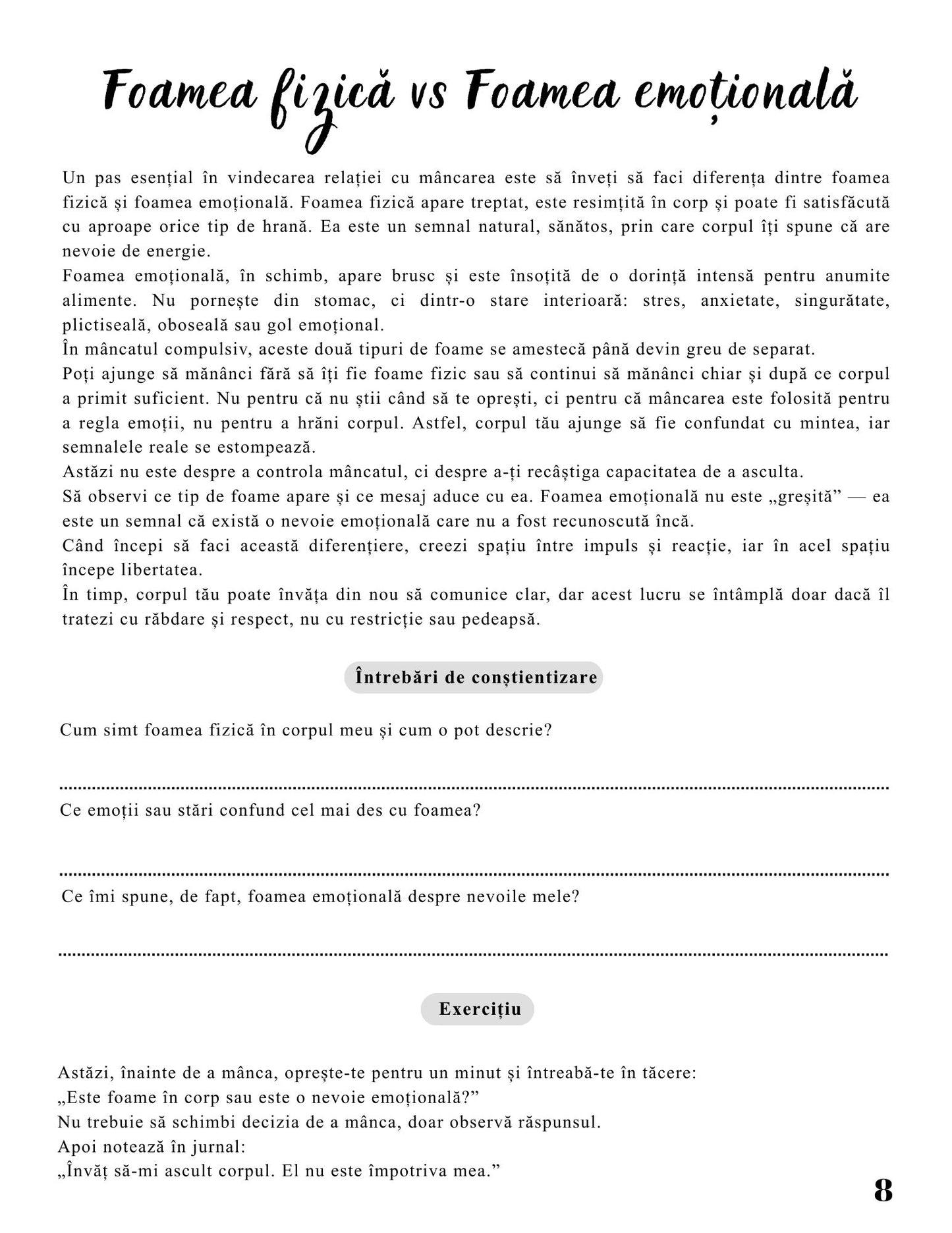 Jurnalul Eliberarii Mele - O Calatorie Pas cu Pas Spre Vindecarea Mancatului Compulsiv - Calatoria Spre Claritate / Program de Autovindecare / Transformare Personala / Regasirea Sinelui