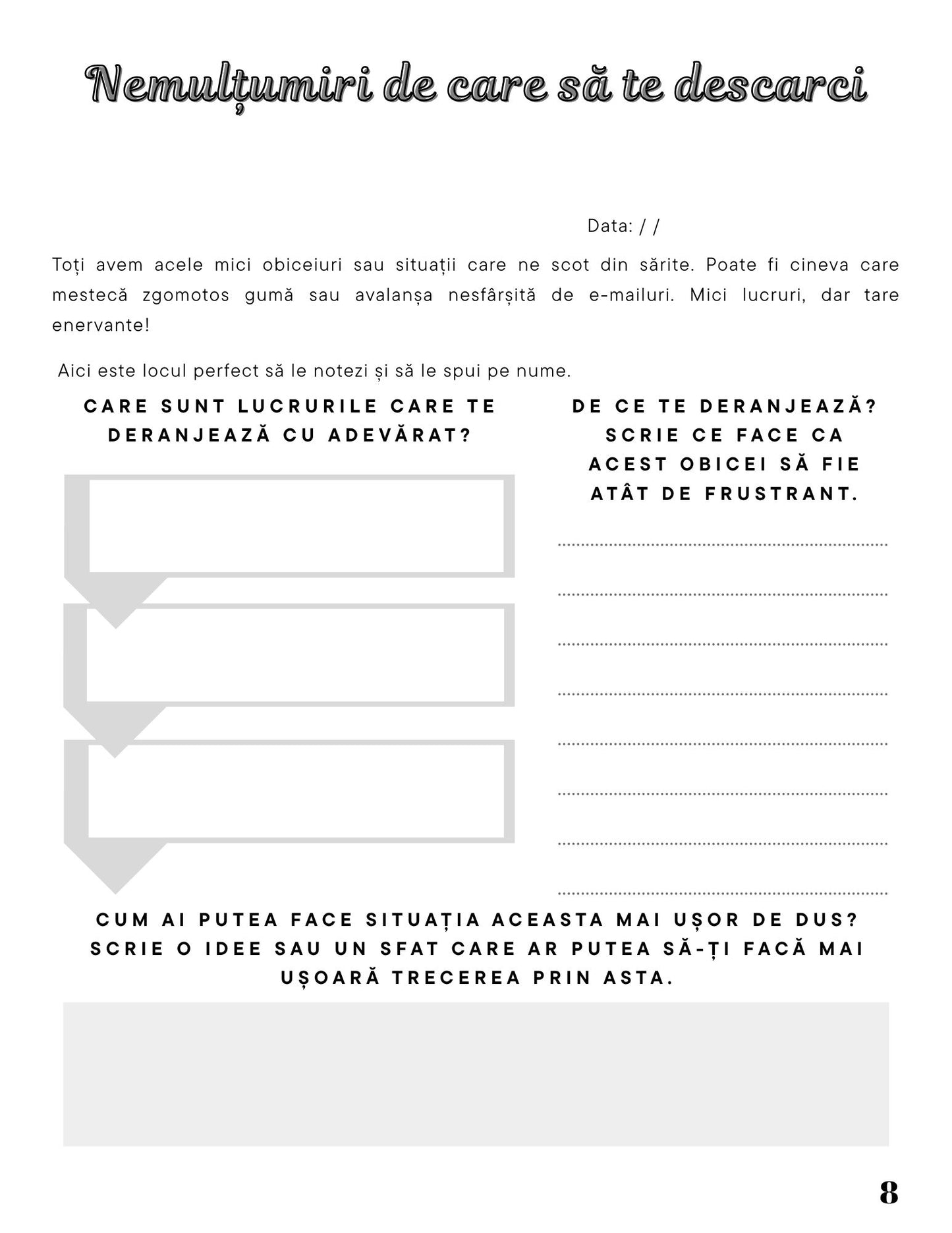 Jurnalul Frustrarilor Mele Zilnice - Depasirea Momentelor Deranjante Din Viata Mea / Dezvoltare Personala / Gestionare a Emotiilor Negativе / Depasirea Stresului Si A Momentelor Tensionate
