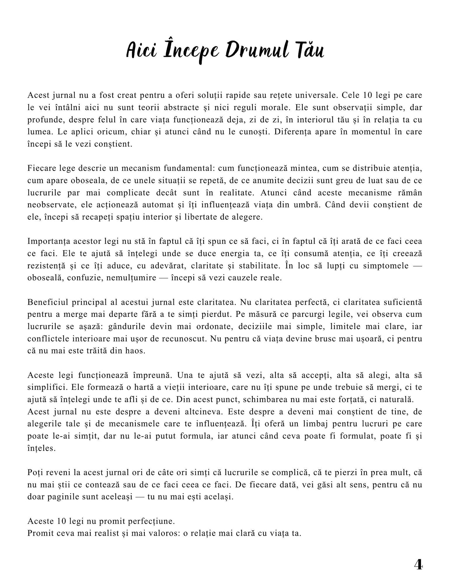 Jurnalul Meu de Constientizare - Cele 10 Legi Dupa Care Functioneaza Viata / Ghid Practic / Echilibru Emotional / Autocunoastere / Claritate Mentala / Dezvoltare Personala