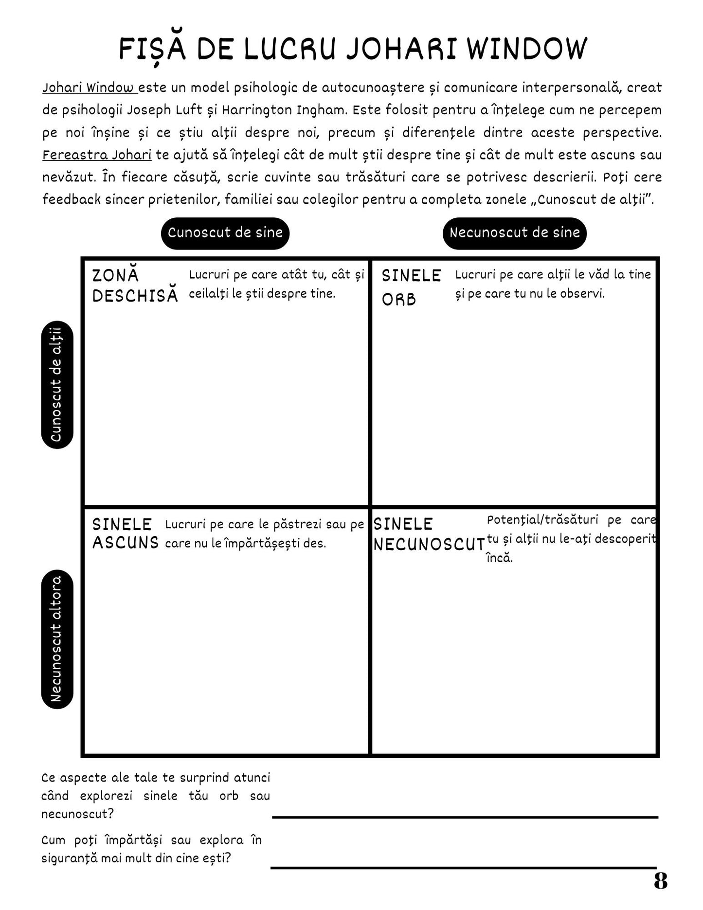 Jurnalul Meu de Lucru - Explorarea Identitatii Personale / Ghid Practic / Autocunoastere / Personalitate / Dezvoltare Personala / Reflectie / Echilibru Emotional