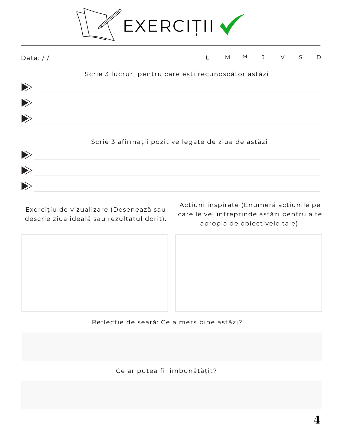 Jurnalul Mintii Pozitive - Transforma-ti Viata prin Reflectie si Motivatie / Ganduri Bune si Obiceiuri Puternice / Recunostinta si Claritate