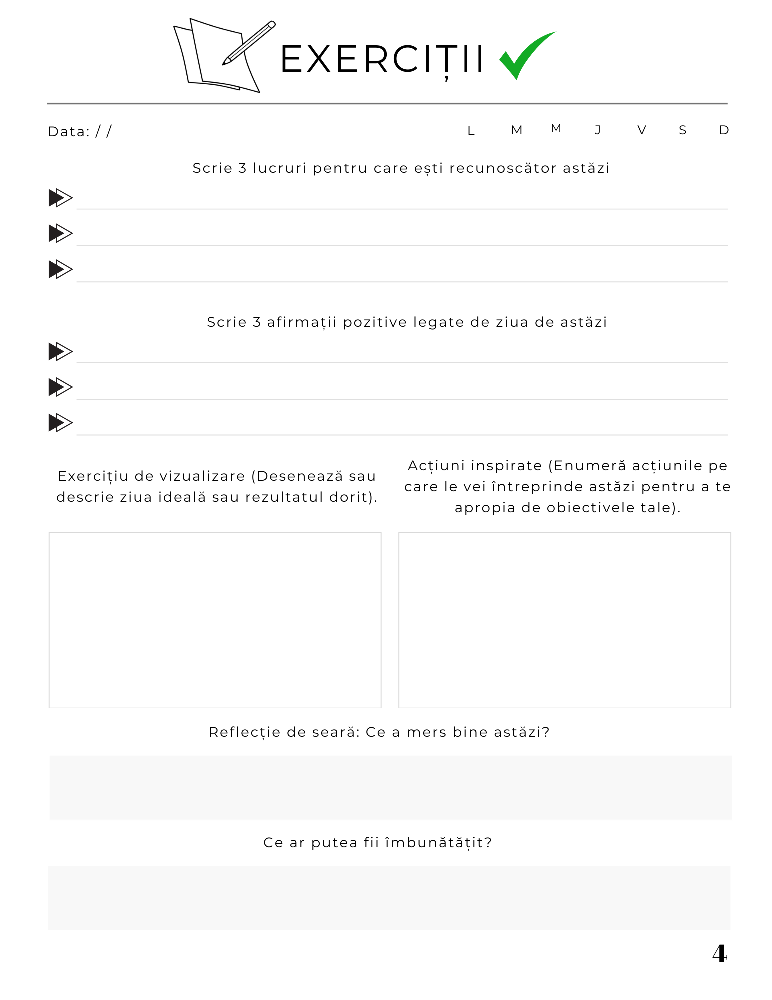 Jurnalul Mintii Pozitive - Transforma-ti Viata prin Reflectie si Motivatie / Ganduri Bune si Obiceiuri Puternice / Recunostinta si Claritate