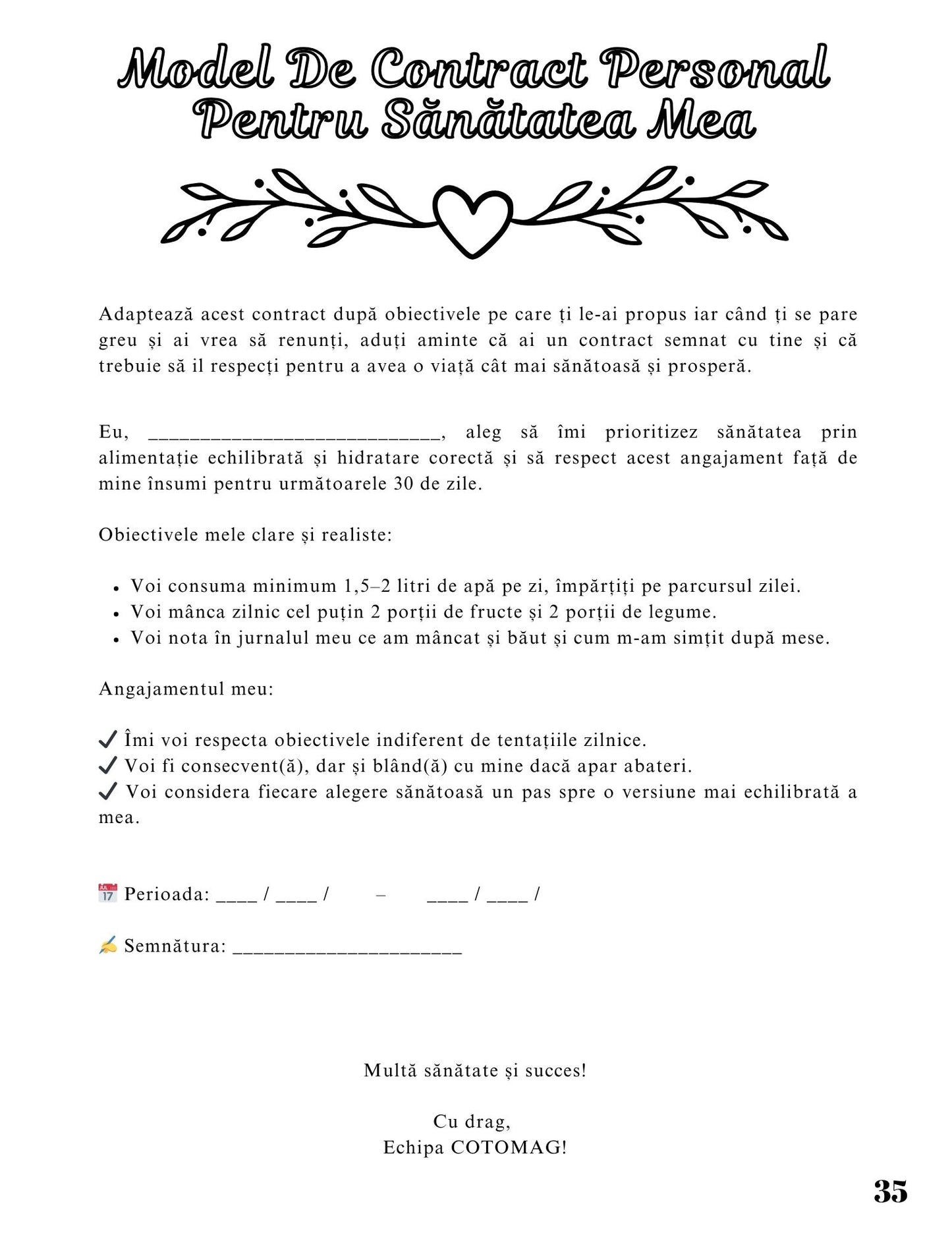 Jurnalul Sanatatii Mele - Importanta Alimentatiei Si A Hidratarii Corecte Pentru O Viata Echilibrata / Stil de Viata Sanatos / Dezvoltare Personala / Ghid De Autocunoastere Si Echilibru