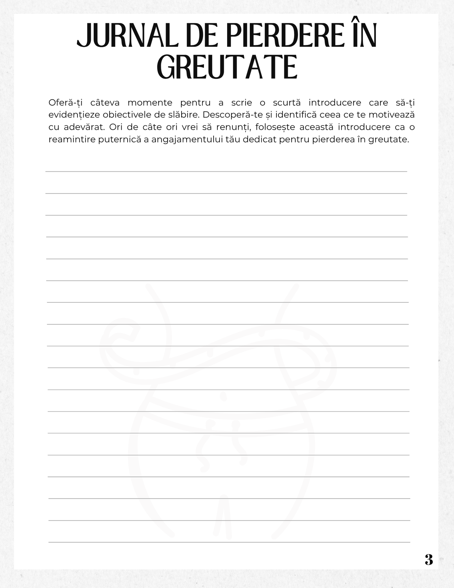 Jurnalul Sanatatii Mele - Planul Unei Alimentatii Sanatoase Pentru Pierderea In Greutate / Plan de Exercitii / Plan de Antrenament / Plan de Alergare / Lista Cumparaturi Alimente Sanatoase / Obiceiuri Sanatoase