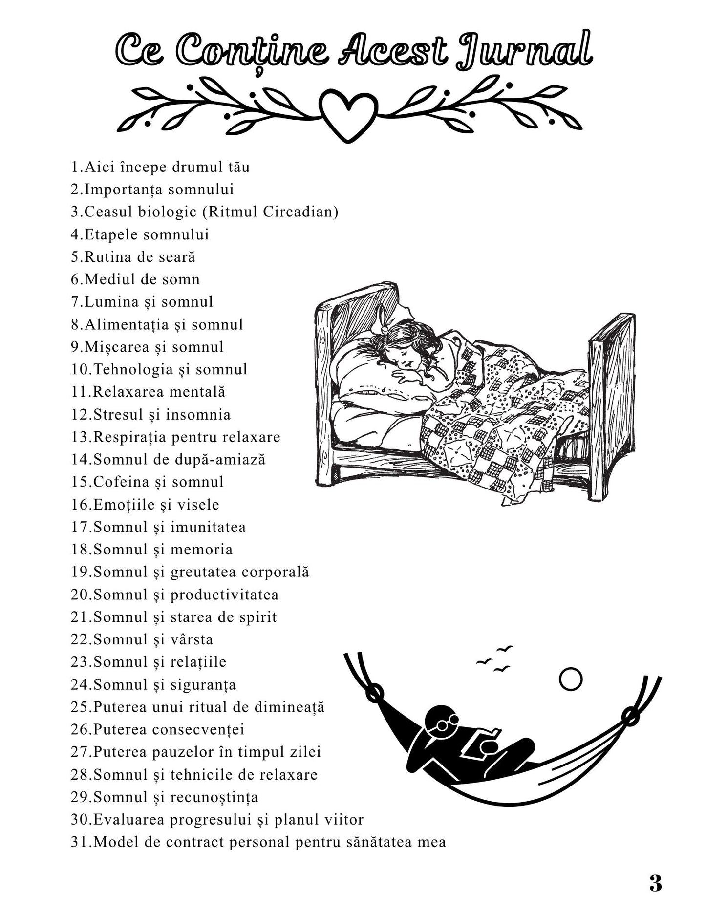 Jurnalul Sanatatii Mele - Somnul si Odihna / Caiet De Lucru Pentru Sanatate / Dezvoltare Personala / Imbunatatirea Somnului / Monitorizare Somn Si Stres / Echilibru Mental Si Fizic / Relaxare