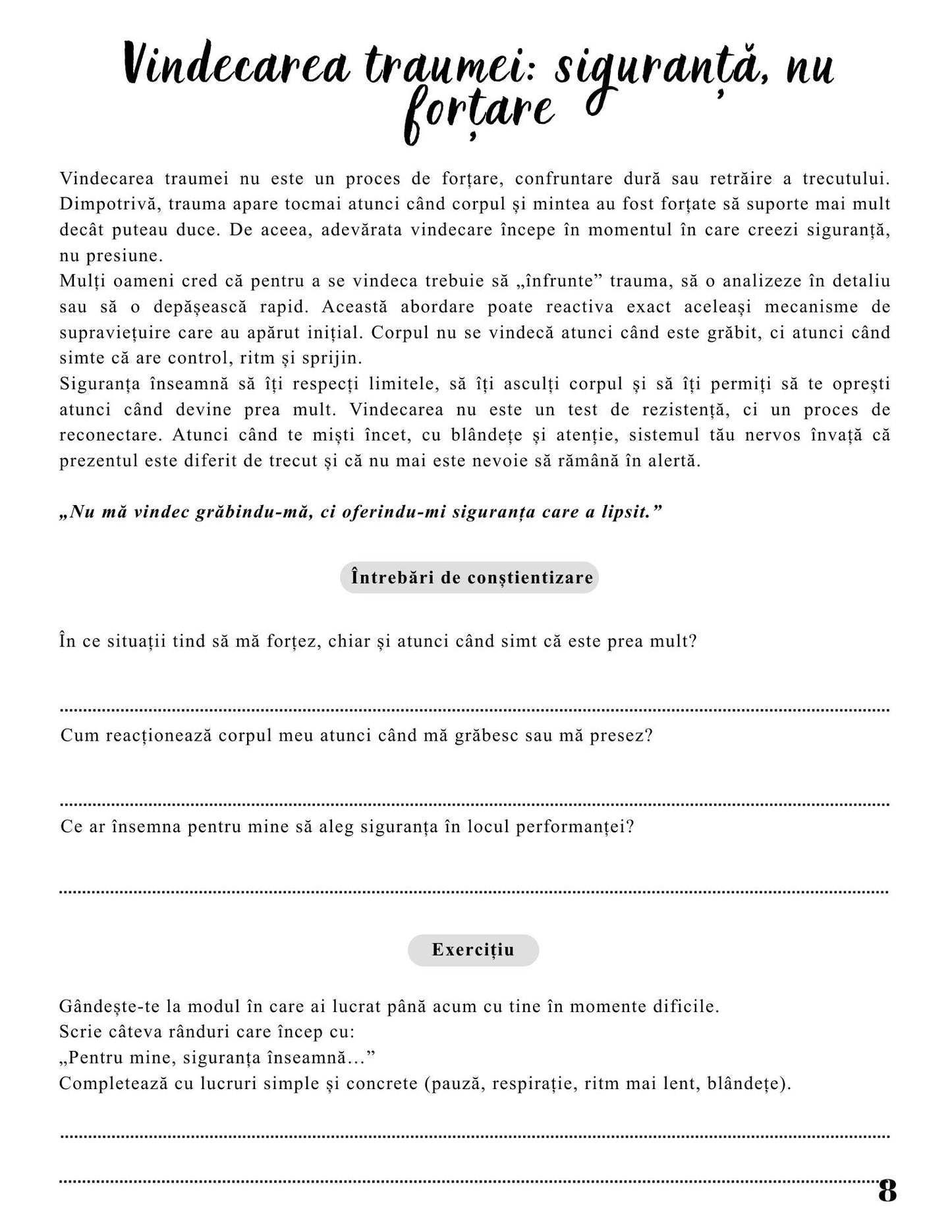 Jurnalul Vindecarii Mele - Cele 6 Traume Care Ne Modeleaza Viata / Ghid Practic / Echilibru Emotional / Autocunoastere / Claritate Mentala / Dezvoltare Personala