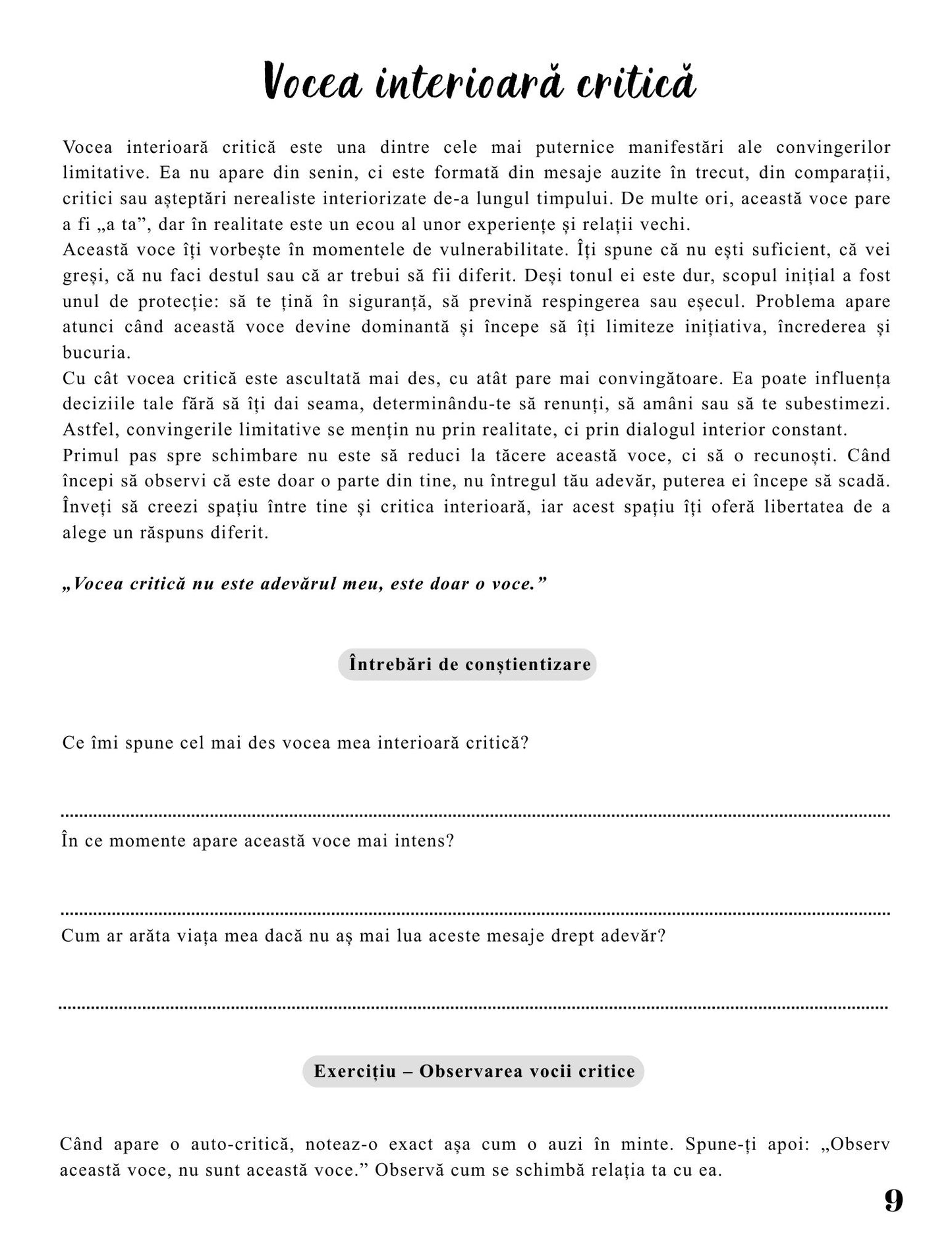 Jurnalul Vindecarii Mele - Convingerile Limitative - Schimba Gandurile Care Iti Blocheaza Viata / Ghid Practic / Echilibru Emotional / Autocunoastere / Claritate Mentala / Dezvoltare Personala