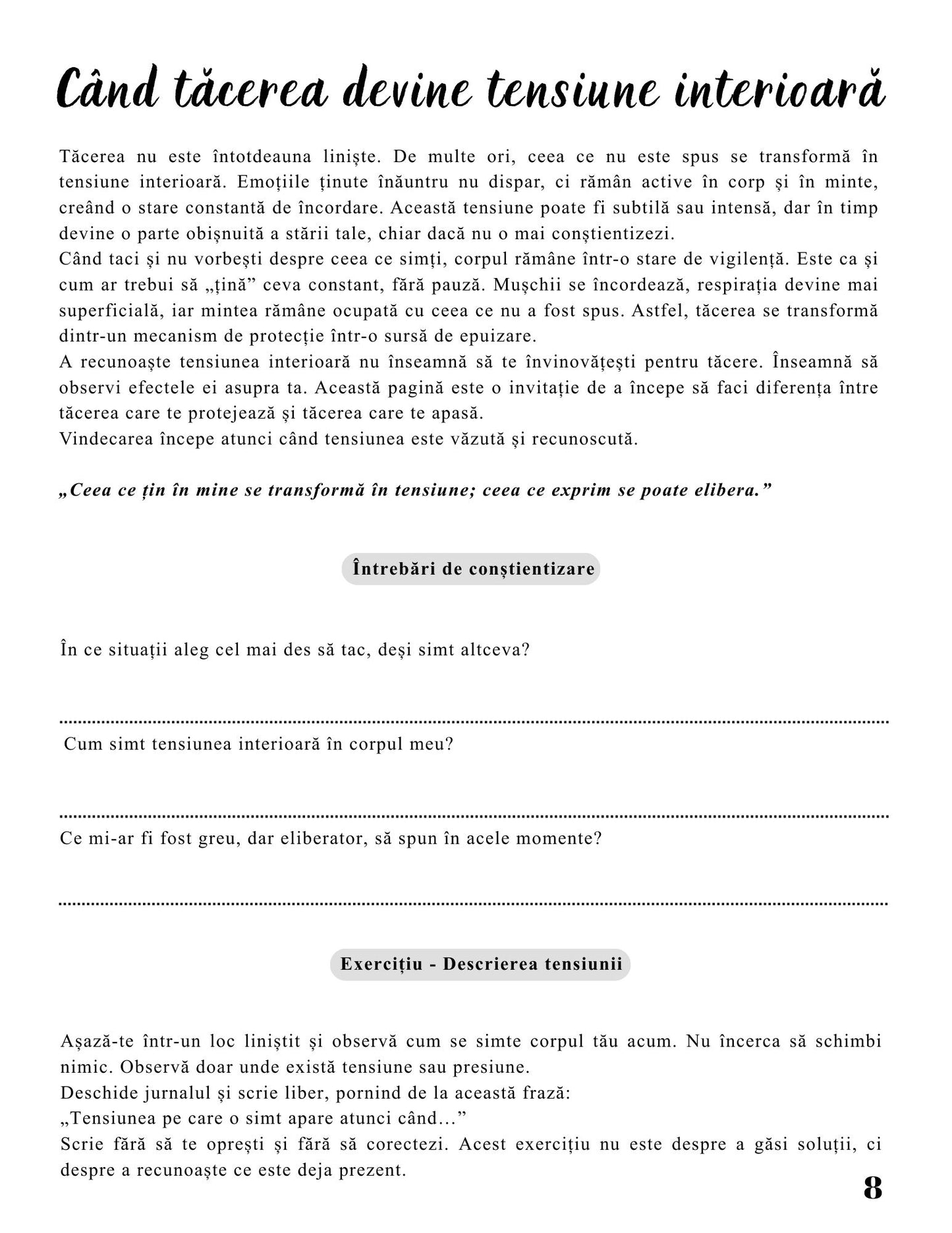 Jurnalul Vindecarii Mele - Emotiile Nespuse Devin Boala - Scrie Tot Ce Ai Pe Suflet / Ghid Practic / Echilibru Emotional / Autocunoastere / Claritate Mentala / Dezvoltare Personala