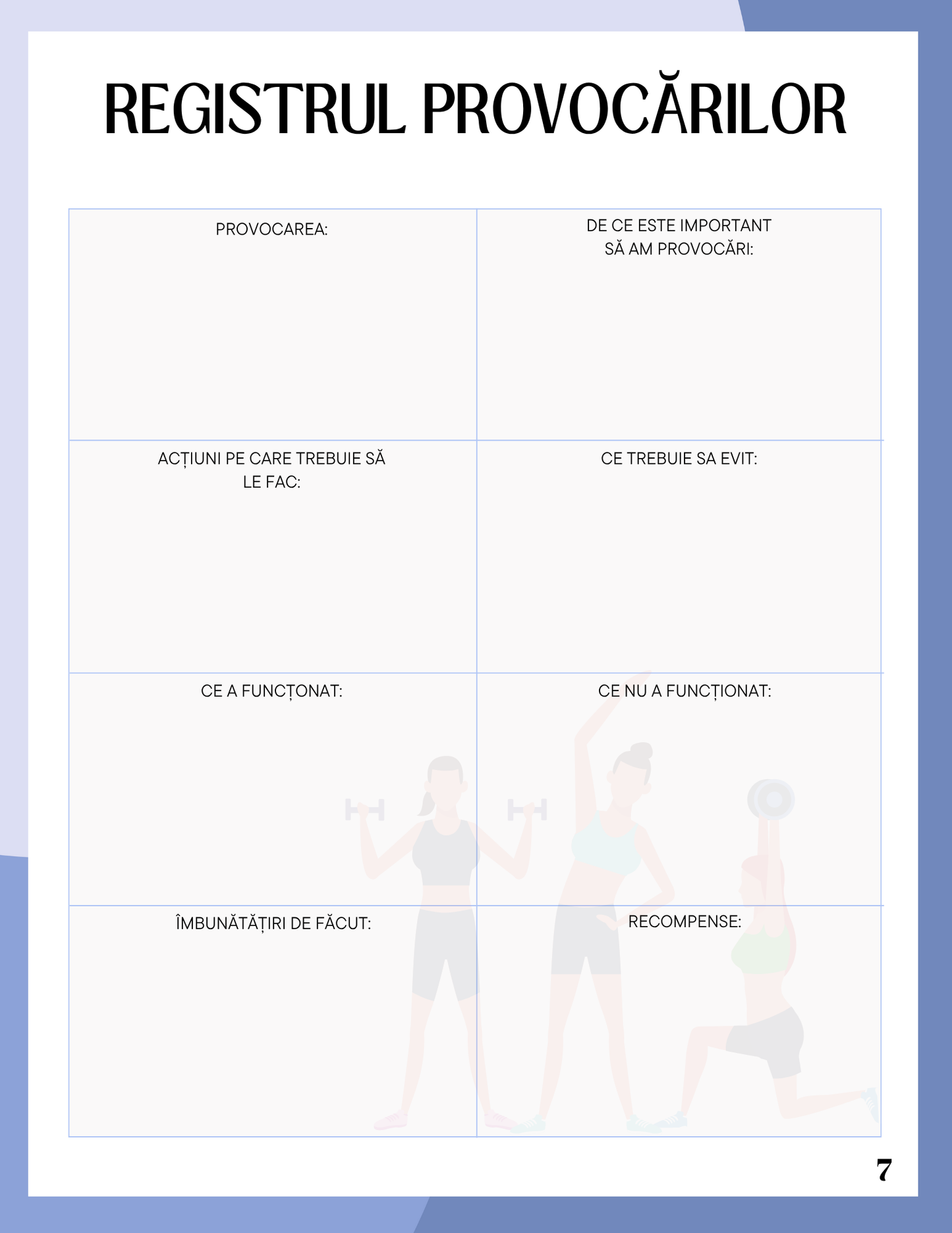 Jurnalul de Fitness - Ai Grija De Corpul Tau / Sfaturi de Motivatie Si Obiective Zilnice de Antrenament Pentru un Stil de Viata Activa Si Sanatoasa