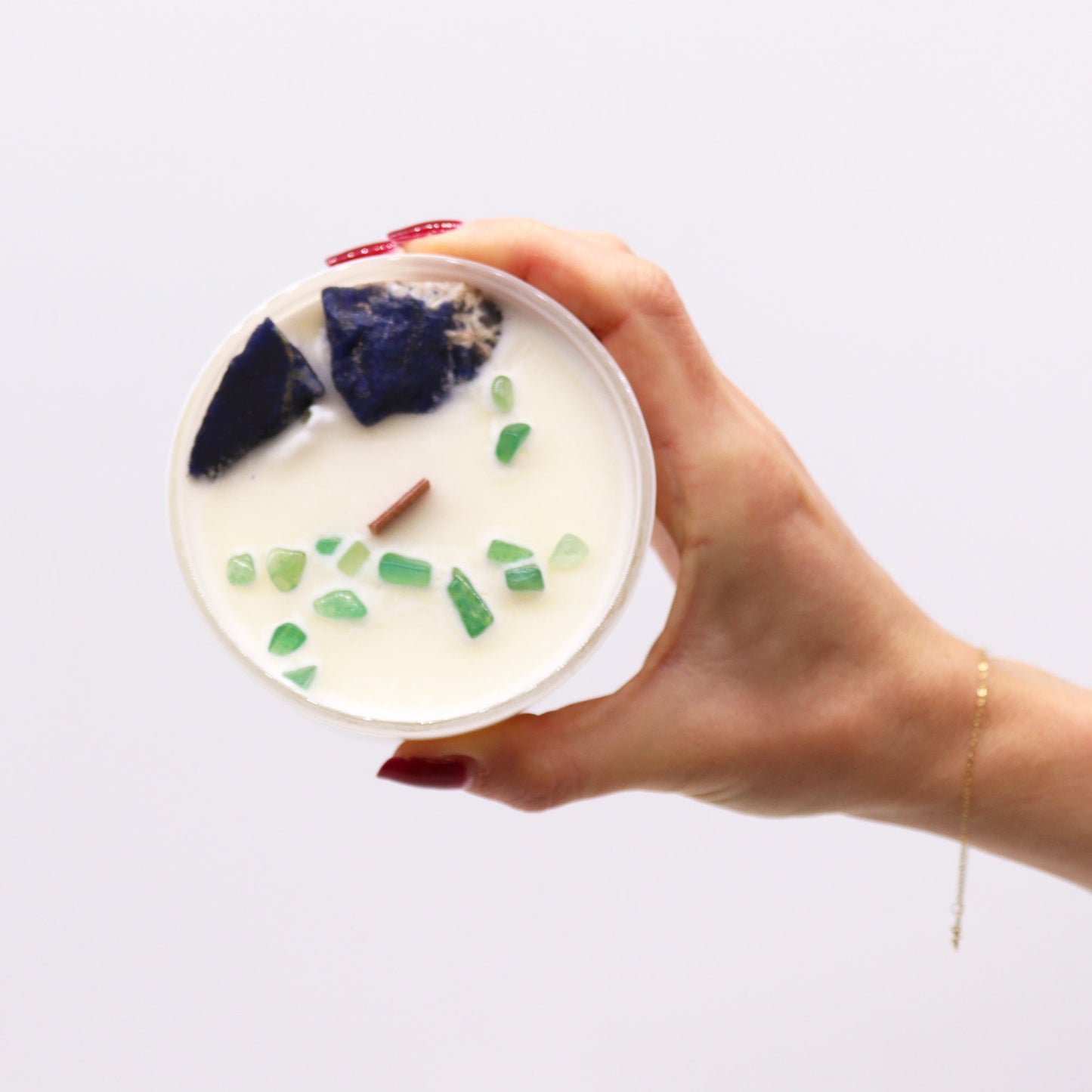 Lumanare cu Cristale - Chakra Gatului